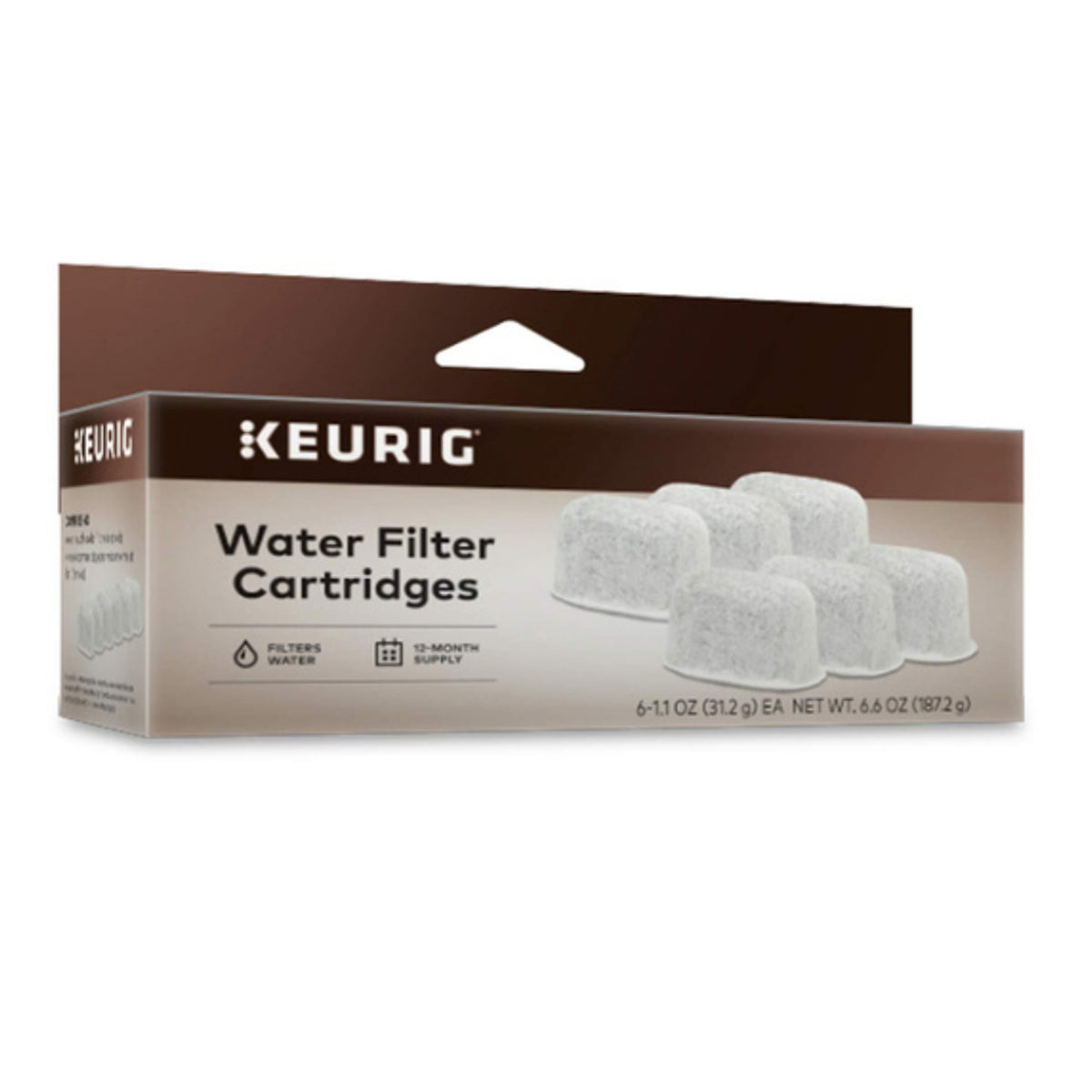Keurig Water Filter Cartridge Refills 6 Pack - Compatible with Keurig Coffee Makers - Improve Coffee Taste & Machine Performance - Perfect for Home & Office Use