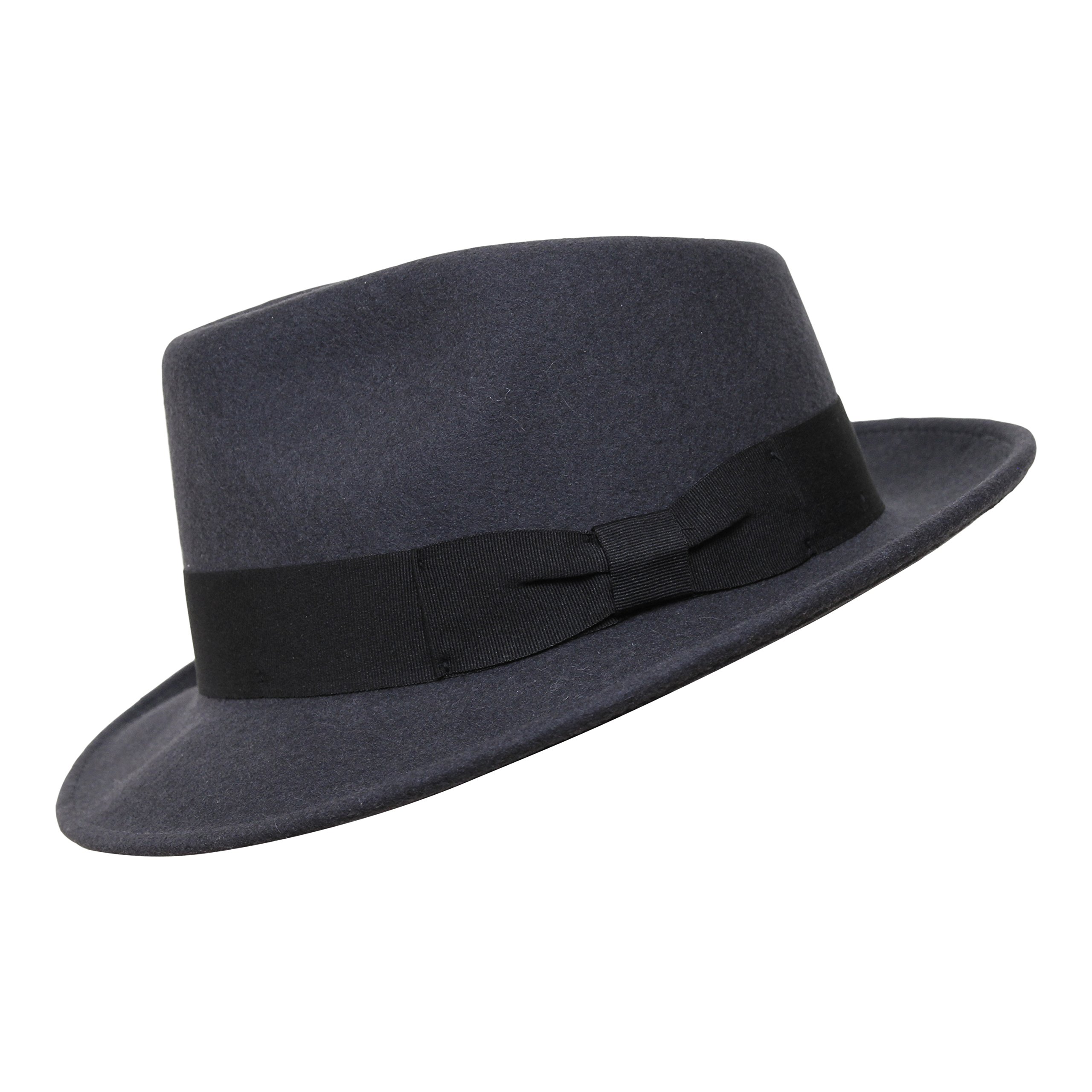 Premium Doyle - Teardrop Fedora Hat for Men & Women - 100% Wool Felt - Crushable Travel Hat - Water Resistant Unisex Fedora - Perfect for Outdoor Adventures, Travel & Fashion