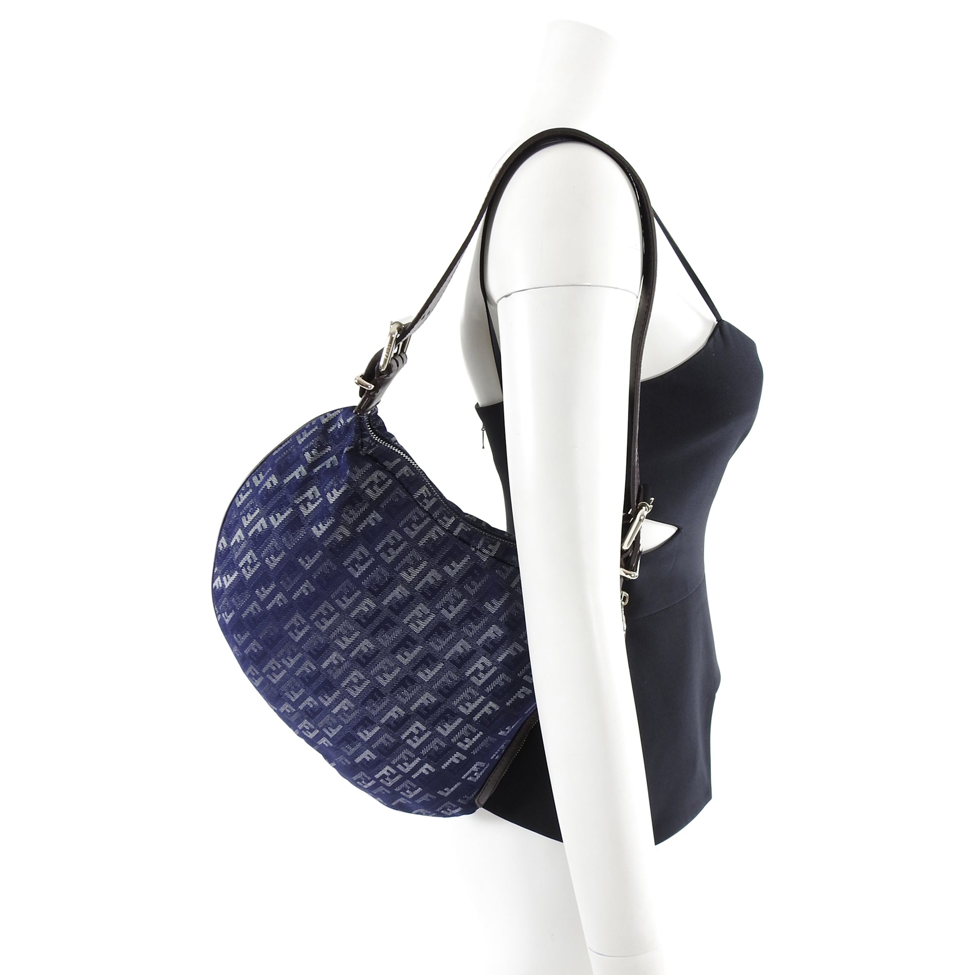 Fendi FF Logo Denim Shoulder Bag - Stylish Zucchino Oyster Crossbody Purse for Women | Perfect for Casual Outings, Shopping & Date Nights
