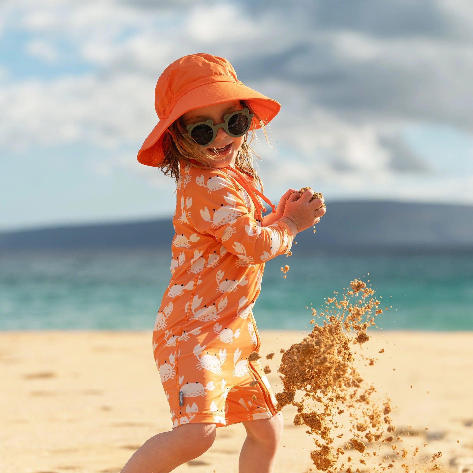 Jan & Jul Crabby Crab One Piece UV Sun Suit for Baby Girls & Boys - UPF 50+ Sun Protection Swimwear for Beach, Pool & Outdoor Activities