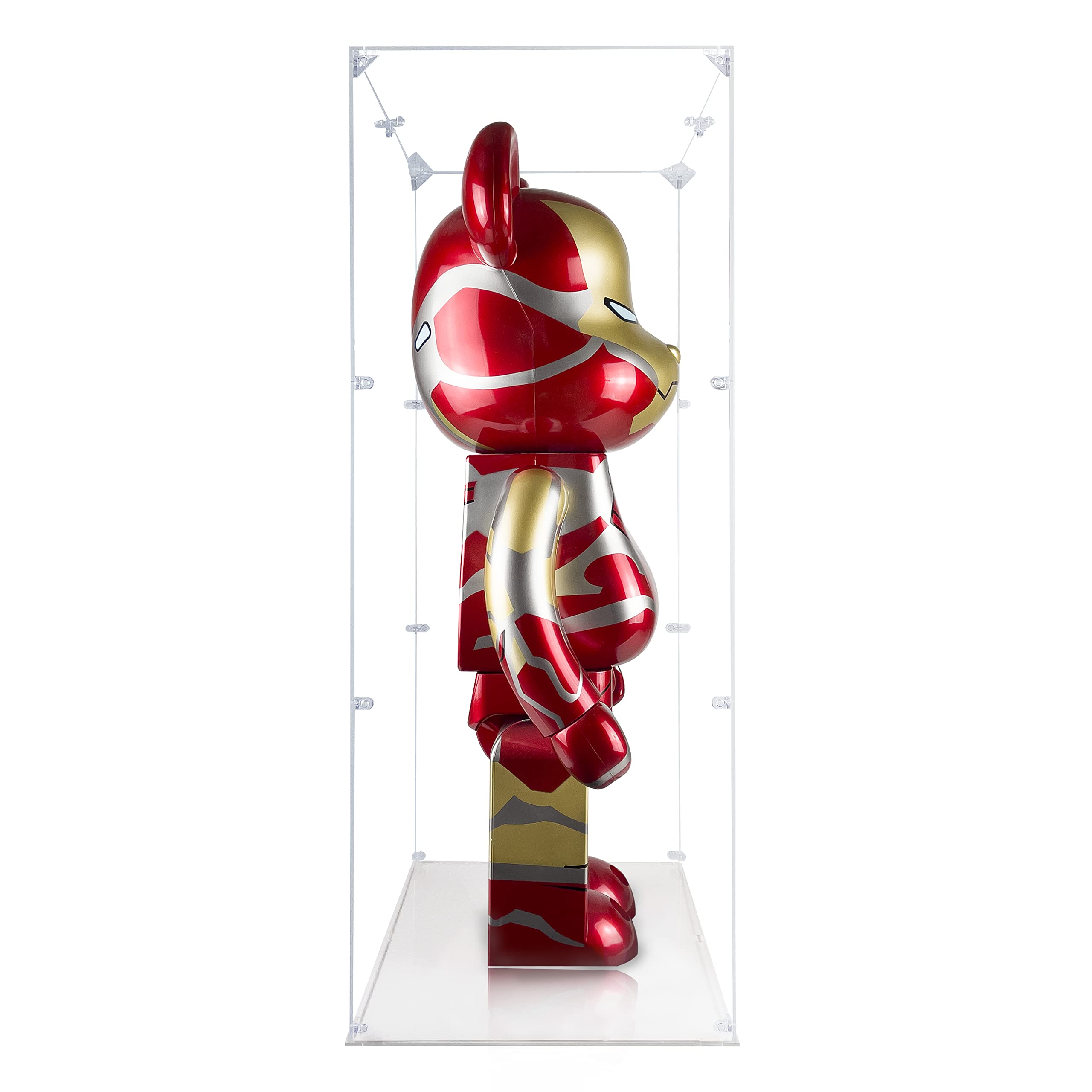 Acrylic Display Case for Bearbrick 1000% Figures - Clear Dustproof Showcase Box with Base | Perfect for Collectible Toy Protection & Home Decor Display