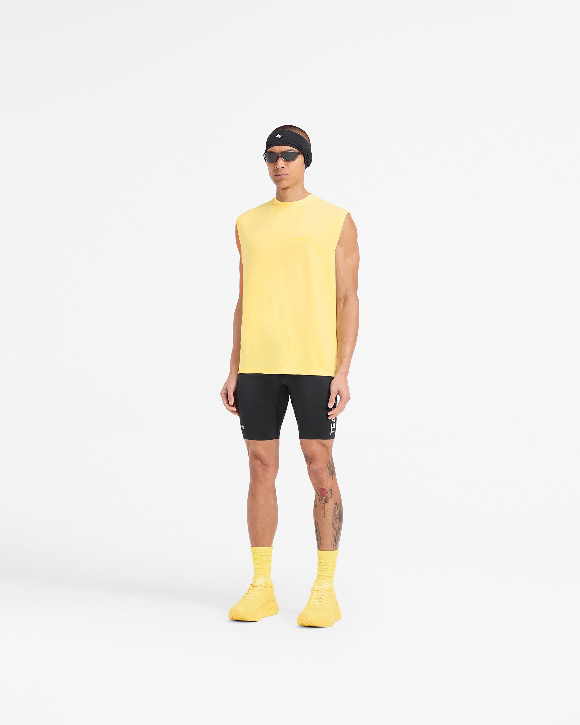 Team 247 Oversized Tank Top - Lemon Yellow Women's Casual Loose Fit Sleeveless Shirt for Summer, Beach, Yoga & Lounge Wear