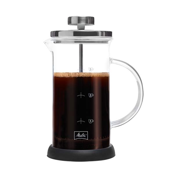 Melitta Standard French Press Coffee Maker - 34 oz Glass Carafe, Stainless Steel Filter - Perfect for Home, Office & Camping Brewing