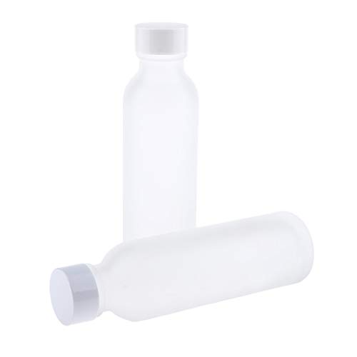 GAH 2-Pack Refillable Frosted Glass Pump Bottles (120ml) for Lotion, Serum & Skincare - Perfect for Travel, Home & Salon Use