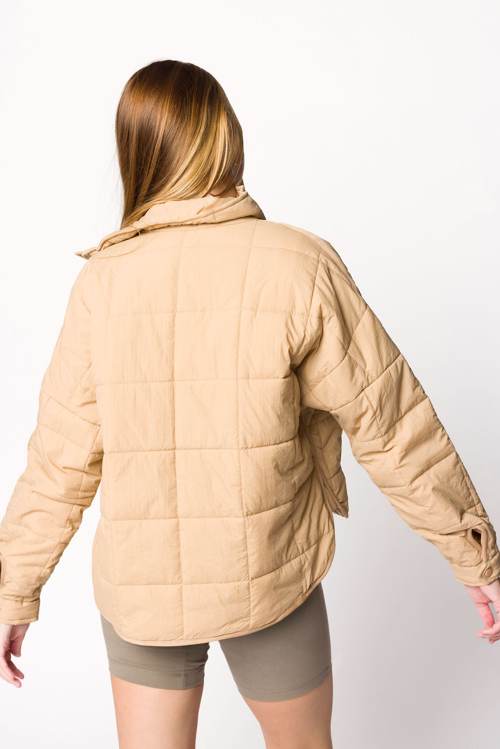 Layla Puffer Jacket Women's Winter Coat - Lightweight Warm Quilted Down Jacket in Oat Beige | Perfect for Outdoor Activities, Travel & Cold Weather Fashion