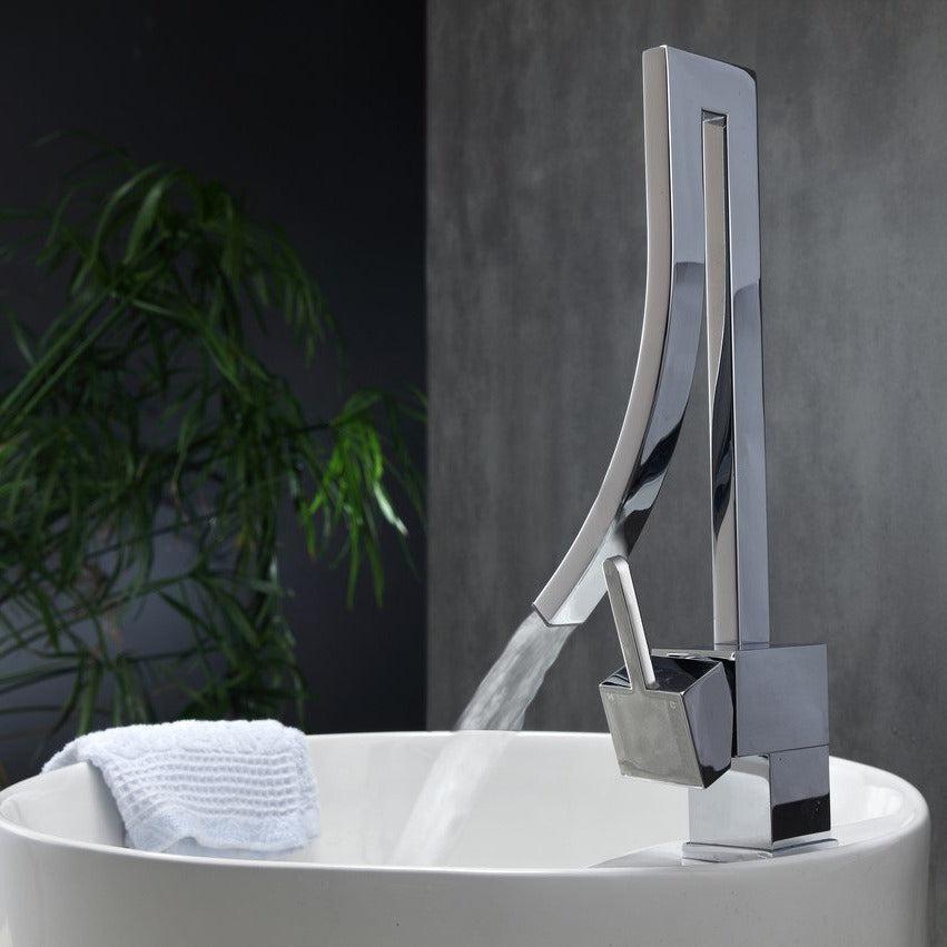 KubeBath Aqua Elegance Single Handle Wide Spread Bathroom Faucet in Chrome Finish - Perfect for Modern Bathroom Vanities and Sink Upgrades
