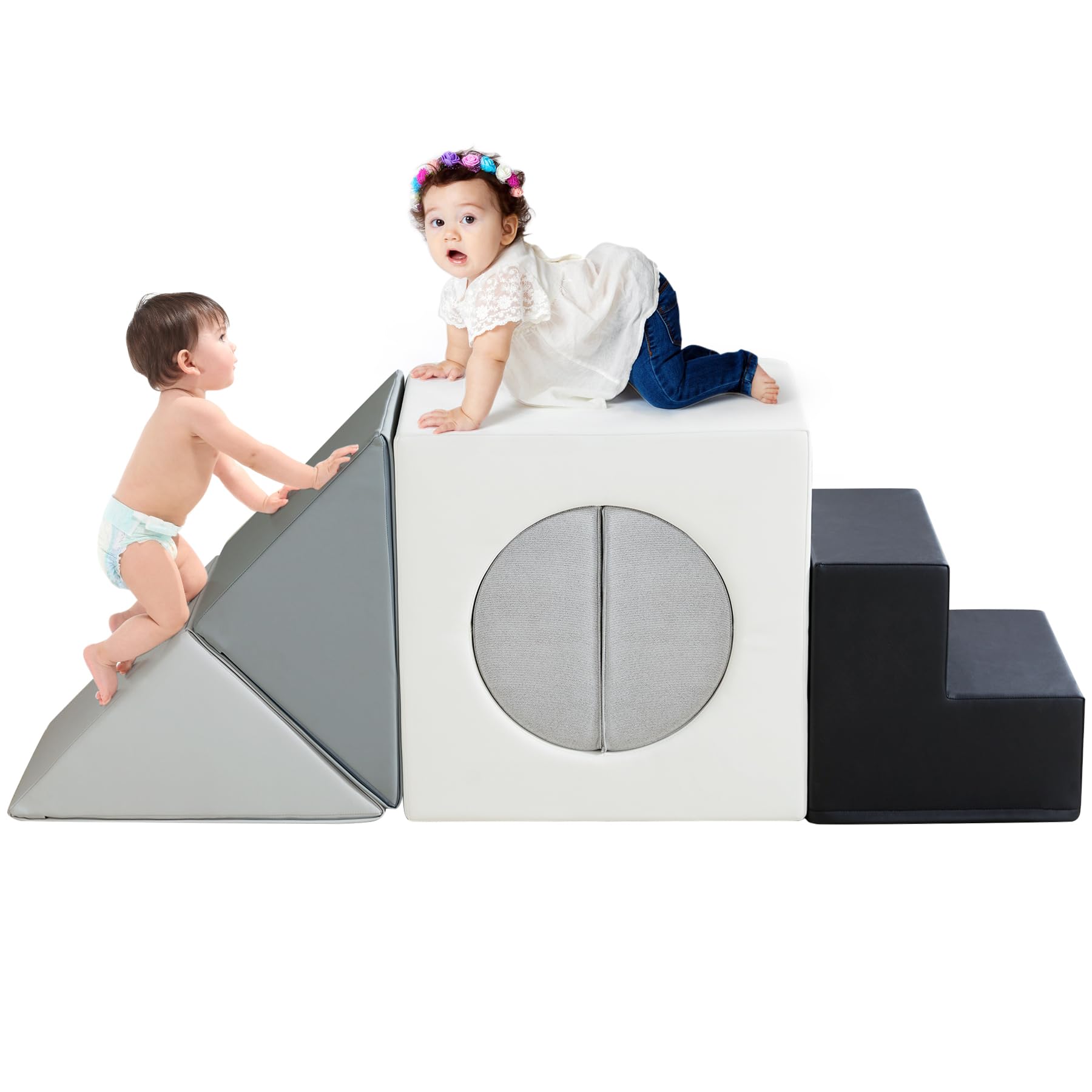 **Asweets Soft Foam Climbing Blocks for Toddlers 1-3 Years – 6-Piece Non-Slip Baby Play Set, Safe Indoor Climbing Toys for Kids, Perfect for Playrooms, Daycares & Home Gyms – Encourages Motor Skills & Active Play**