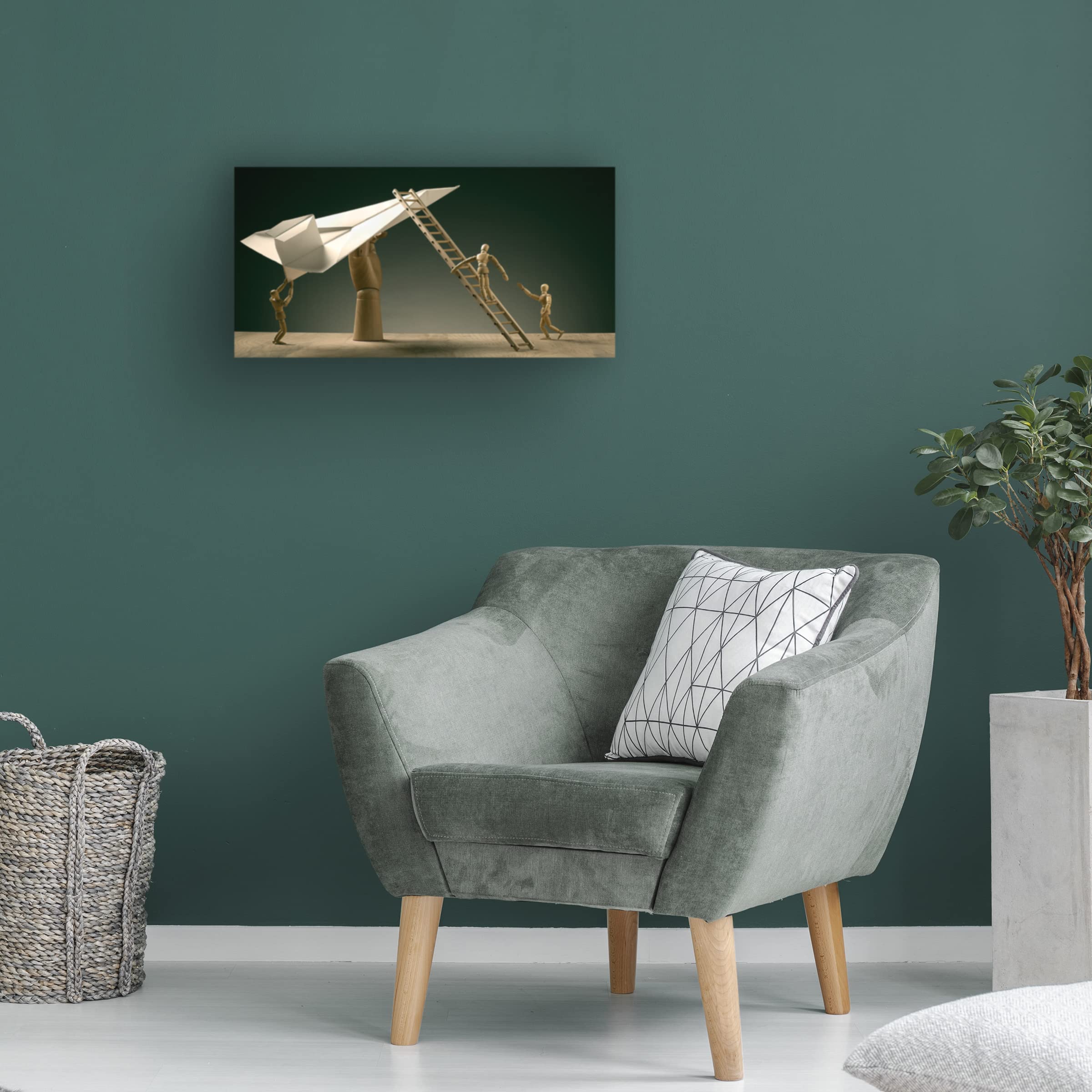 Trademark Fine Art 'Pre Flight Inspection' Aviation Canvas Wall Art by Timothy Tichy - Perfect for Pilot Gifts, Man Cave Decor & Airplane Themed Home Office