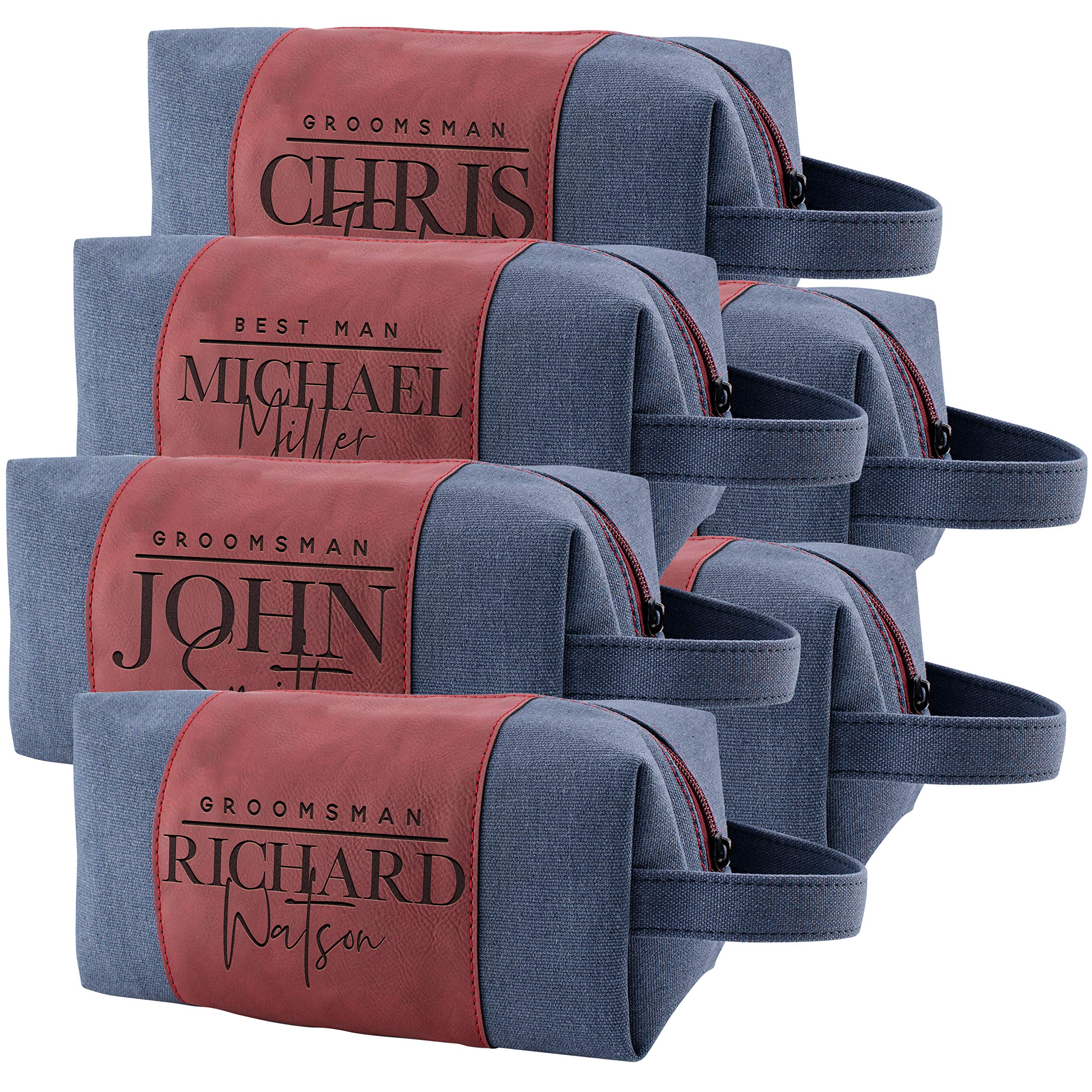 Personalized Groomsmen Gifts - Custom Engraved Men's Toiletry Bag for Wedding Party - Perfect for Bachelor Party, Honeymoon & Travel Essentials
