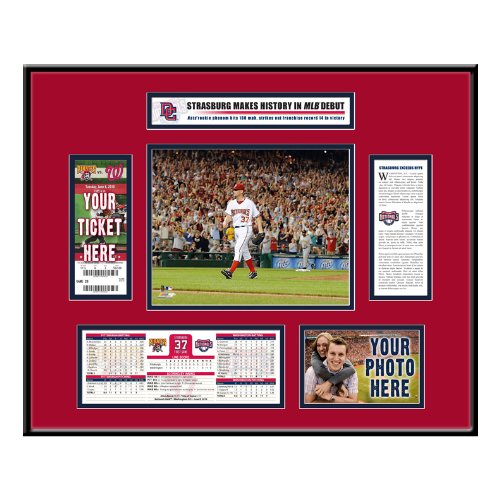 MLB Washington Nationals Deluxe Ticket Frame - Commemorate Stephen Strasburg's Debut Game | Perfect for Sports Memorabilia Display & Fan Cave Decor