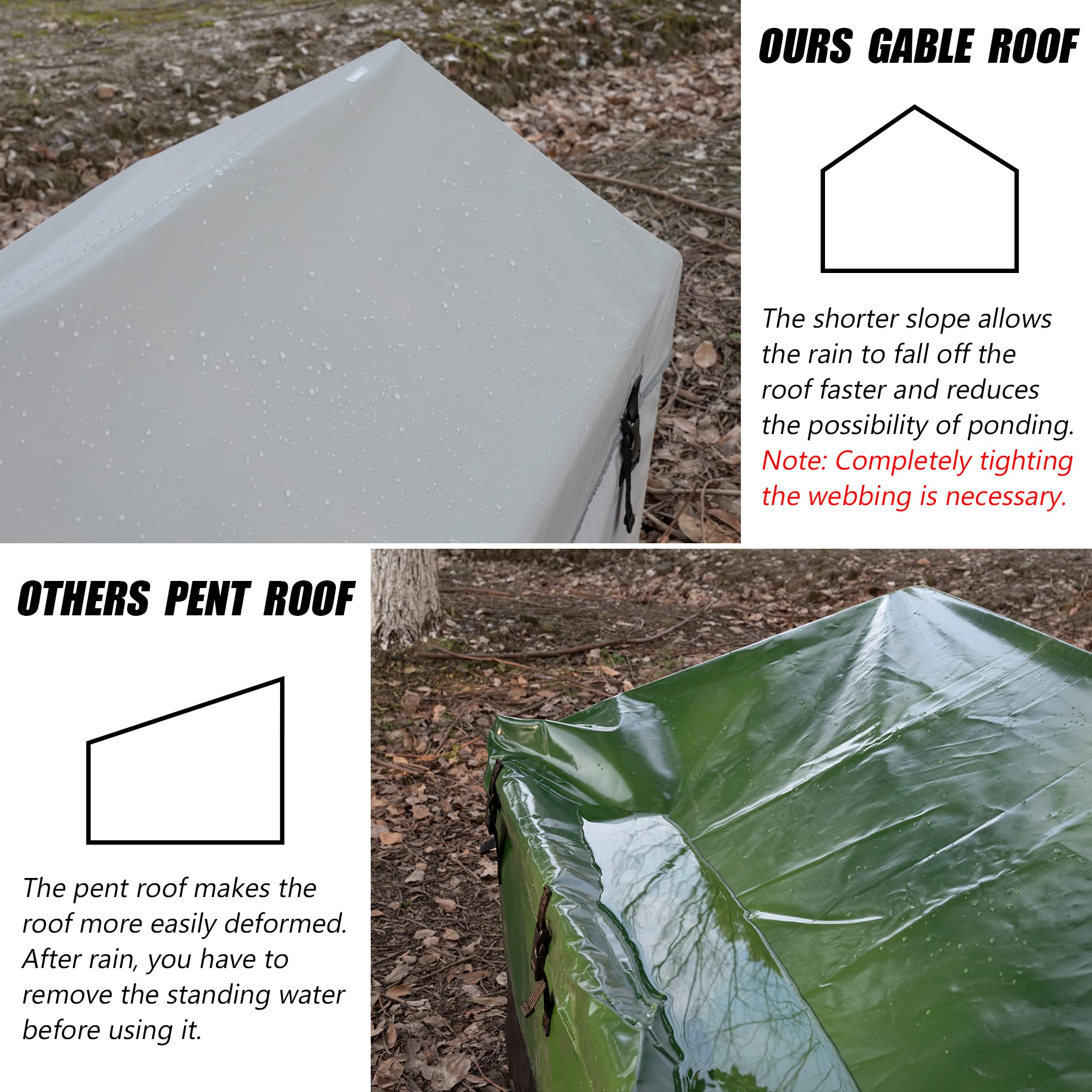 174 Gallon Waterproof Outdoor Storage Box - Soft Shell Tarpaulin Deck Box for Patio Furniture, Cushions, Pillows & Garden Tools - Perfect for Backyard, Deck & Poolside Organization