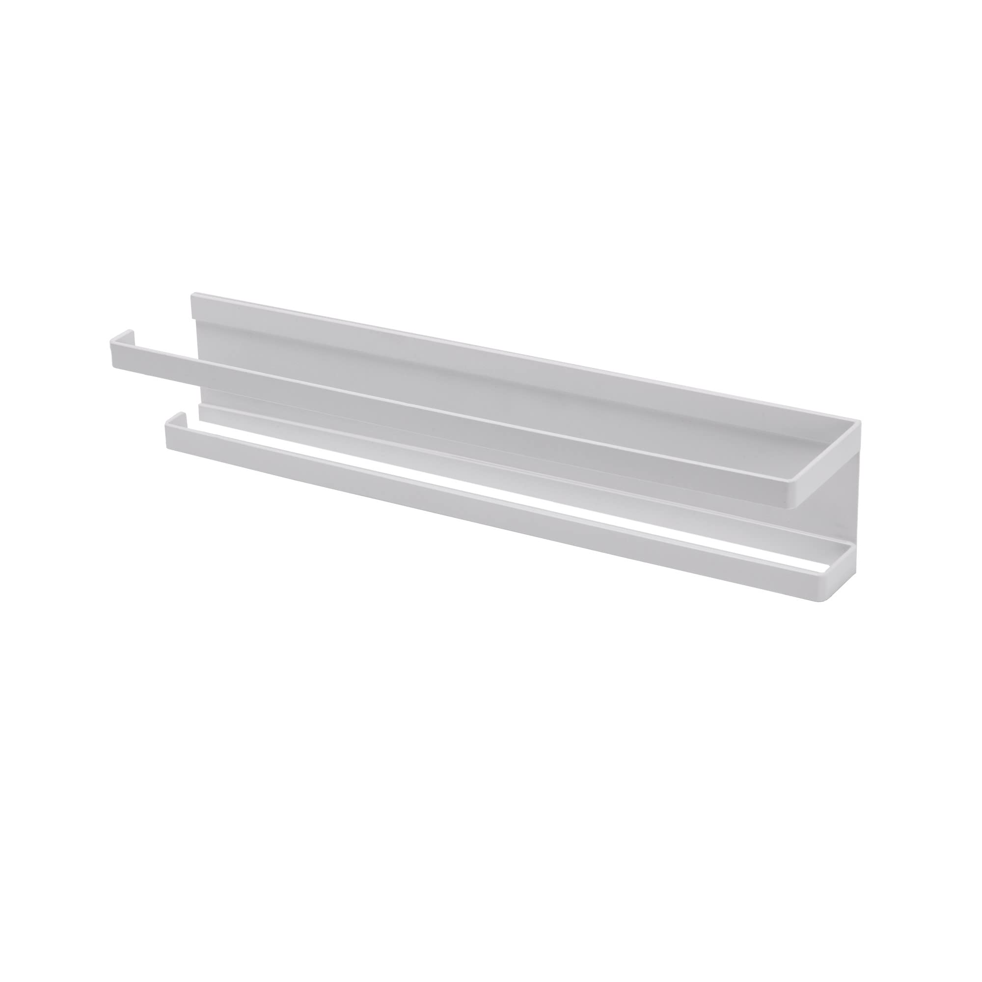 Stainless Steel Magnetic Paper Towel Holder for Kitchen & Bathroom - Space Saving White Metal Towel Rack for Cabinets, Fridge & Office Use