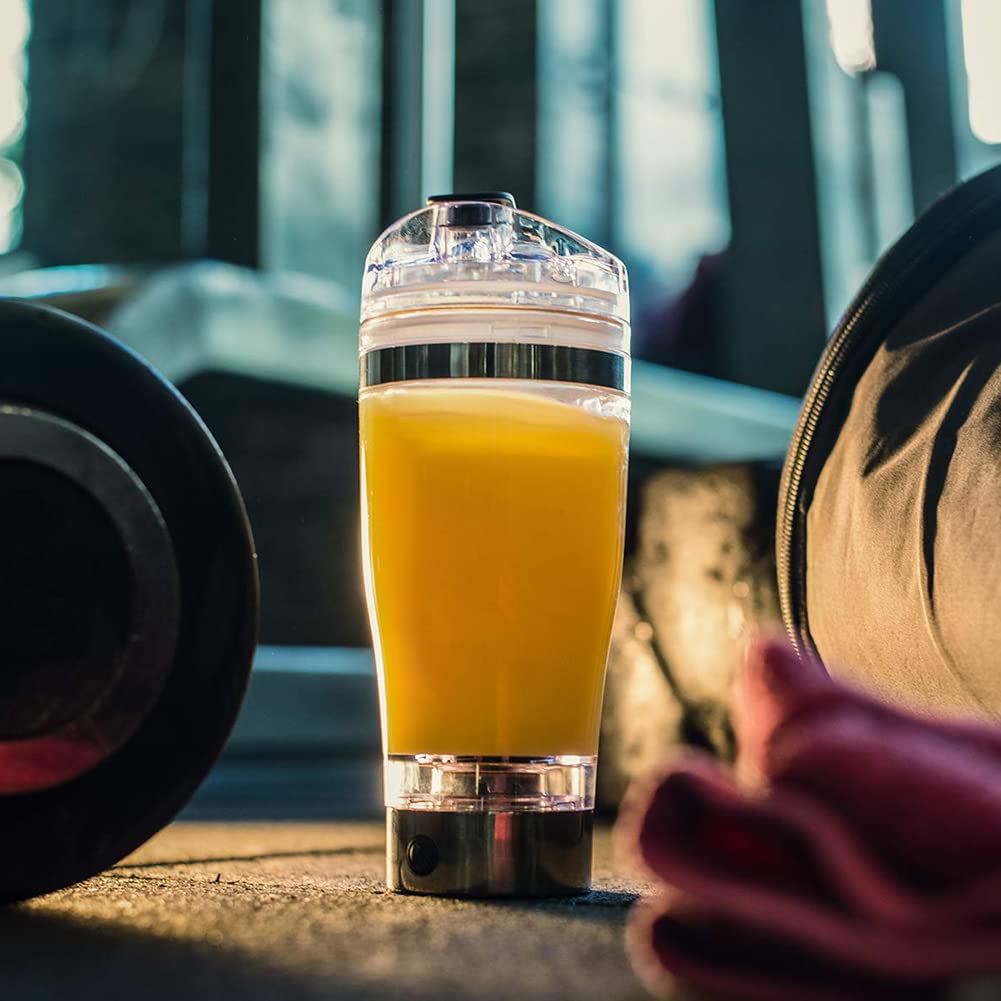 Ziurmut Automatic Stirring Cup - Electric Acrylic Shaker Bottle with Vortex Mixing Technology | Portable Rechargeable Protein Shaker for Smoothies, Meal Replacement & Workout Drinks | Perfect for Gym, Office & Travel Use