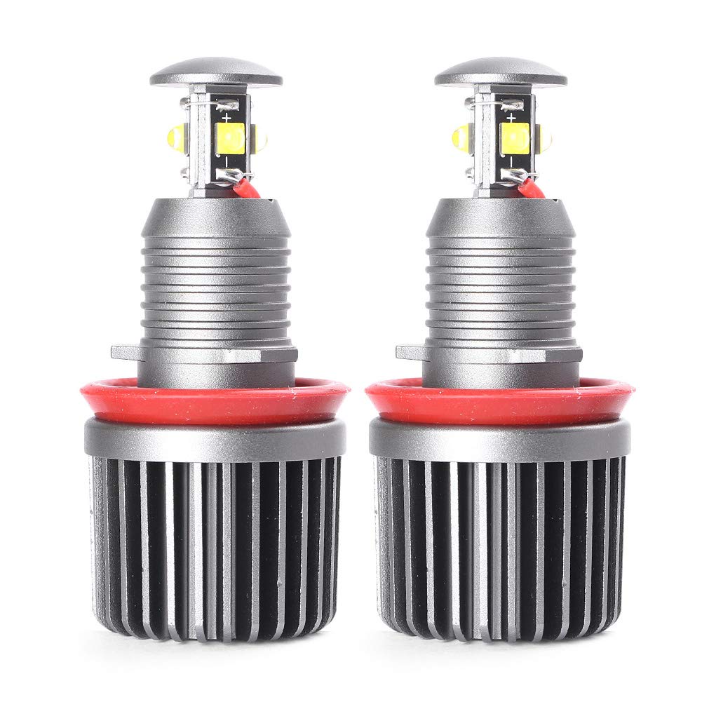 80W Halo Ring White LED Fog Lights H8cc - Universal Fit for BMW & Other Vehicles | Durable Driving Lights for Night, Rain & Foggy Conditions