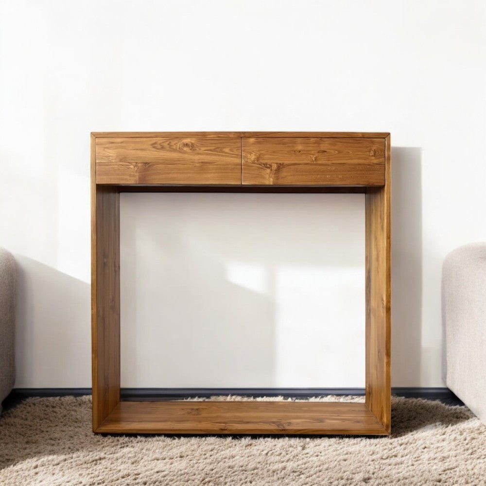 Hudson Console Table - Modern Entryway Sofa Table with Storage Shelf | Perfect for Hallway, Living Room & Bedroom Decor | Sturdy Wooden Design for Home & Office Use