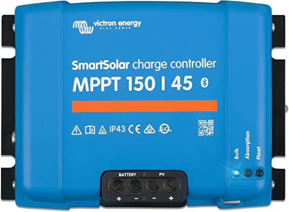 Victron Energy SmartSolar MPPT 150/45 Solar Charge Controller - 45A 150V Max Input for RV, Boat & Off-Grid Solar Systems | Efficient Battery Charging for Solar Panels | SCC115045212