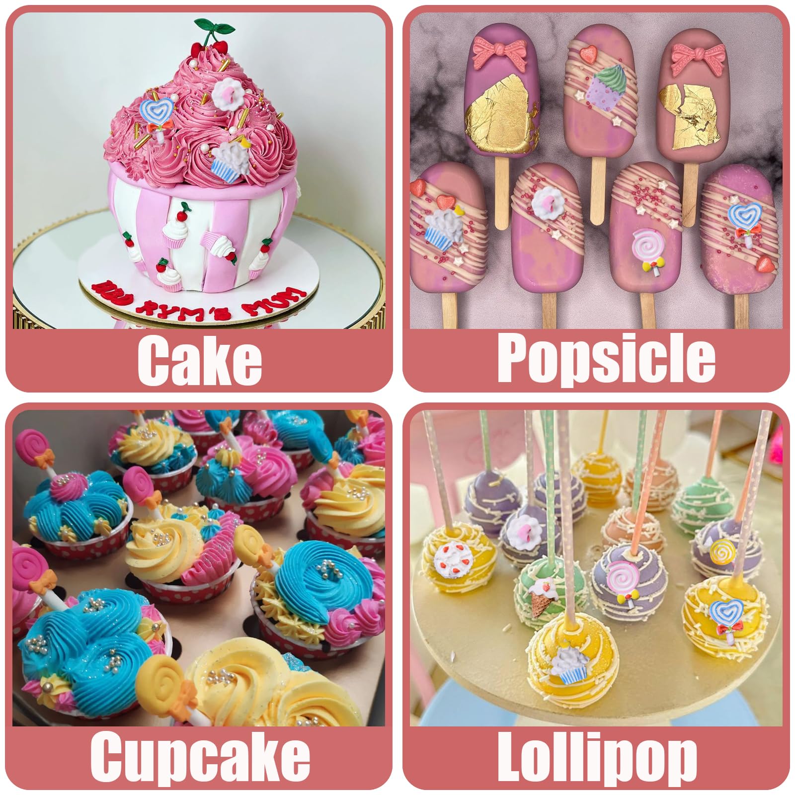 6-Piece Silicone Ice Cream Cone Molds for Chocolate, Fondant, Polymer Clay - DIY Candy, Cupcake Toppers & Cake Decorations - Perfect for Baking, Candy Making, and Crafting Projects