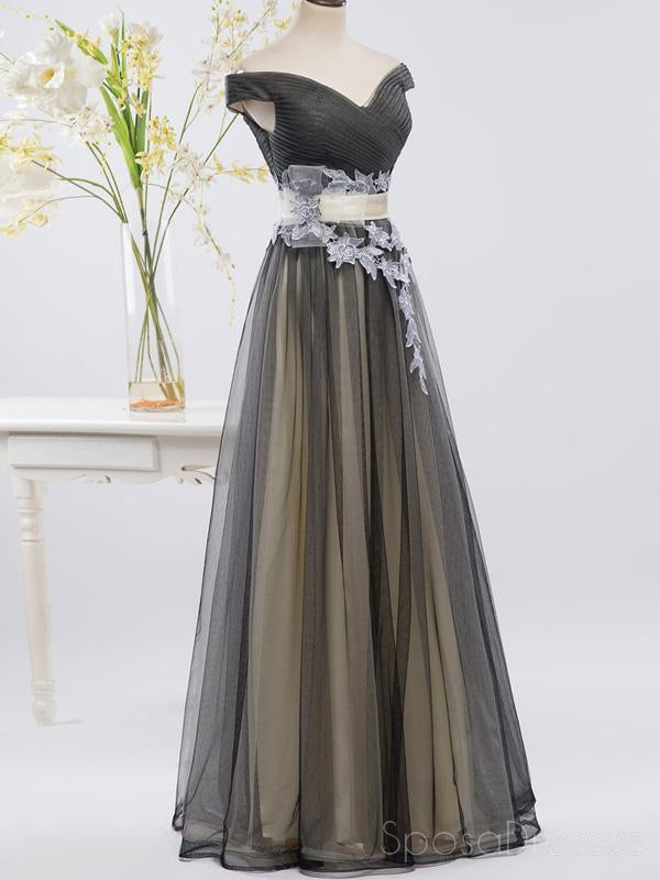 Elegant Off Shoulder Blue & Pink Tulle A-Line Long Evening Prom Dresses for Women - Perfect for Formal Events, Homecoming, and Special Occasions