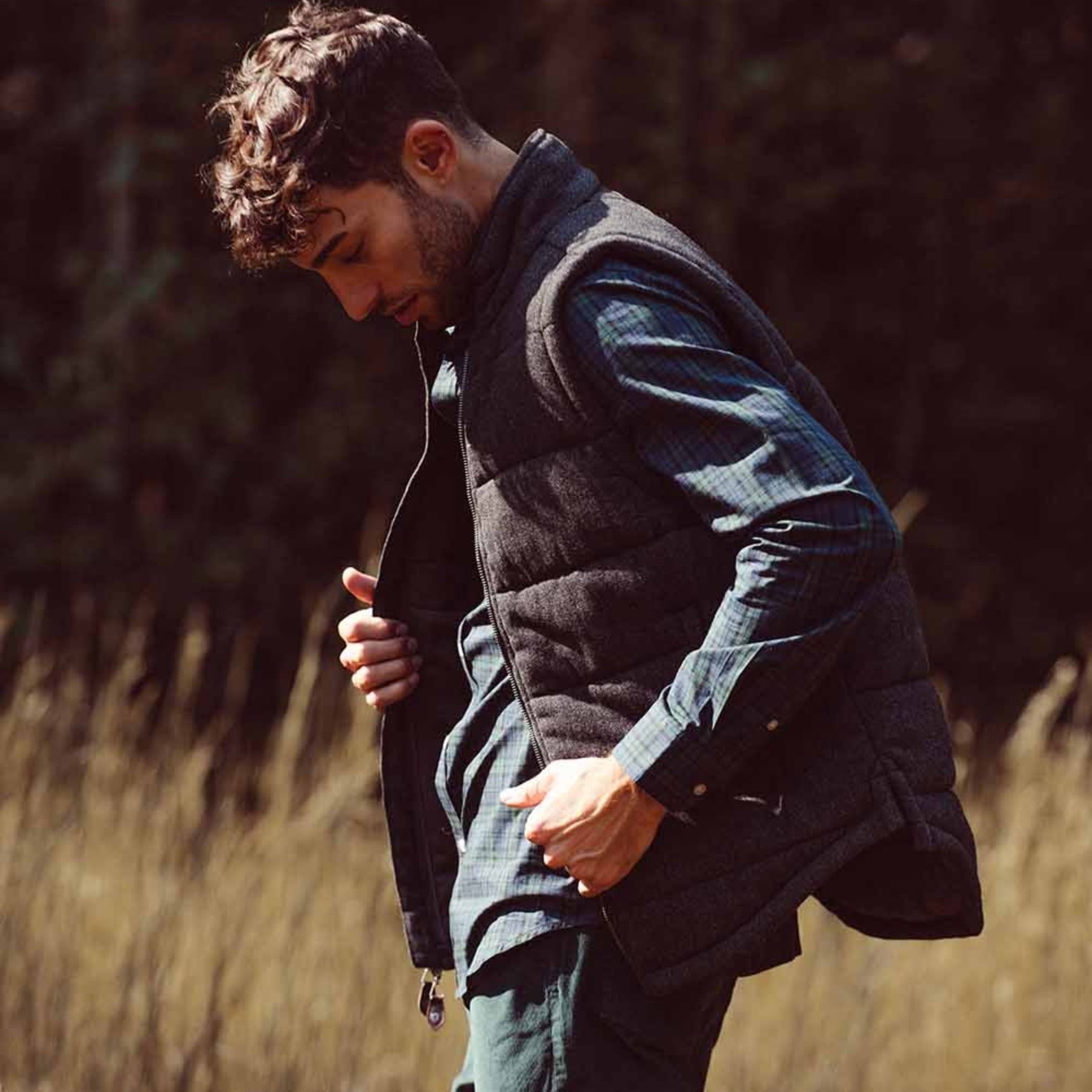 Men's Archer Herringbone Vest - Classic Casual Slim Fit Waistcoat for Business, Wedding & Outdoor Activities