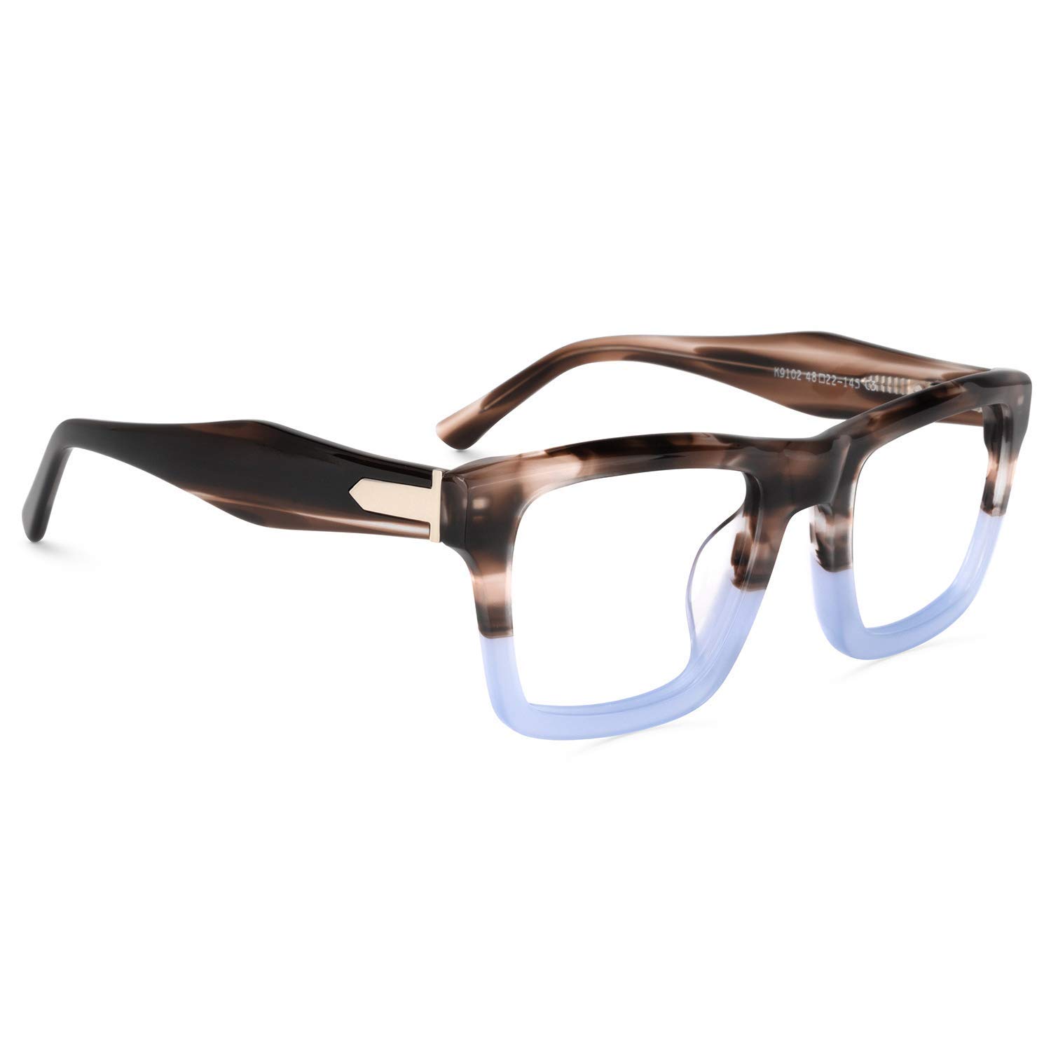 Zeelool FA0761 Blue Light Blocking Glasses for Women & Men - Thick Rectangle Retro Eyewear with UV Protection | Reduce Eye Strain for Computer Work, Gaming & Screen Time