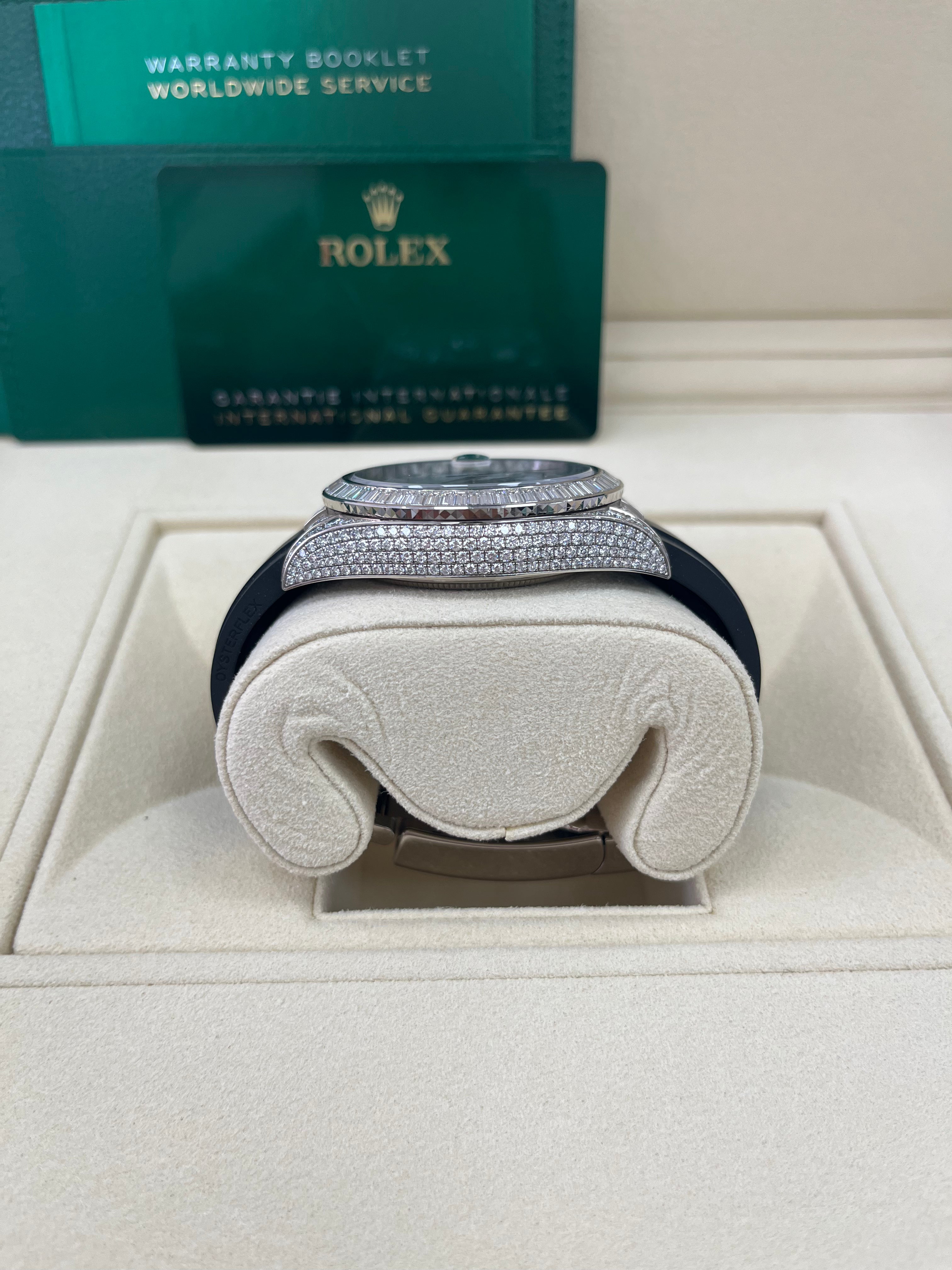 Authentic Rolex Sky-Dweller 326259 Watch with Meteorite Dial & Baguette Diamonds - Luxury Men's Timepiece for Business, Travel & Special Occasions