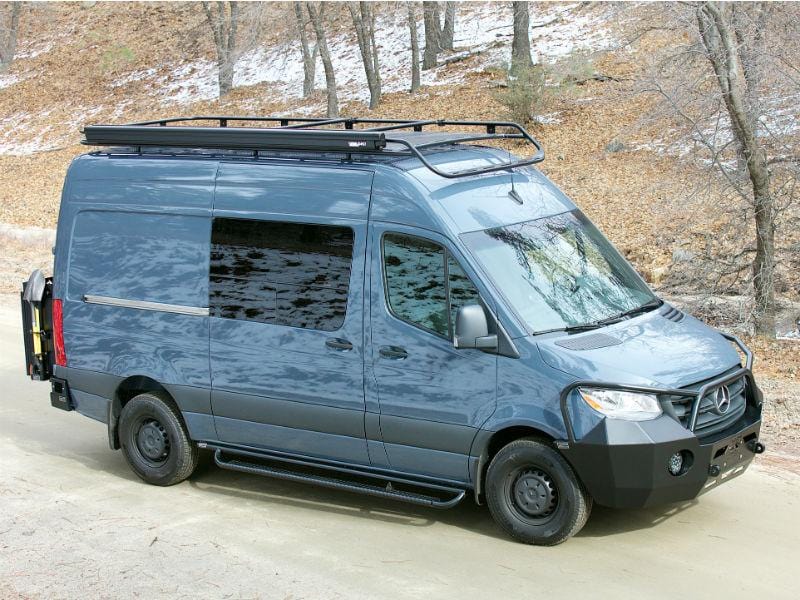 Aluminess Mercedes Sprinter Nerf Bars (2007+) for 144WB - Heavy Duty Side Steps & Running Boards for Off-Road & Van Life Adventures