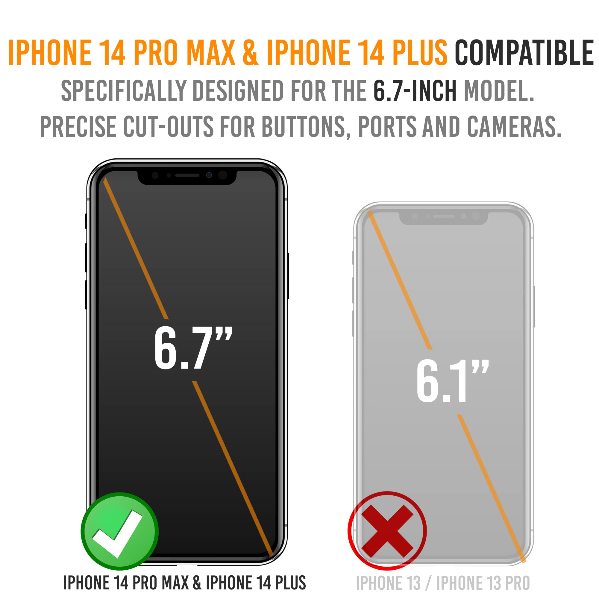 Alpatronix Slim Protective Battery Case for iPhone 14 Pro Max & iPhone 14 Plus (6.7 inch) - Wireless Charging, Extended Battery Life, Apple Pay & CarPlay Compatible - Perfect for Travel, Work & Outdoor Activities - Black (BX14Pro Max)