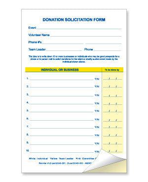 3-Part Donation Solicitation Forms - 25 Pack | Nonprofit Fundraising, Charity Donation Collection | Perfect for Churches, Schools & Events