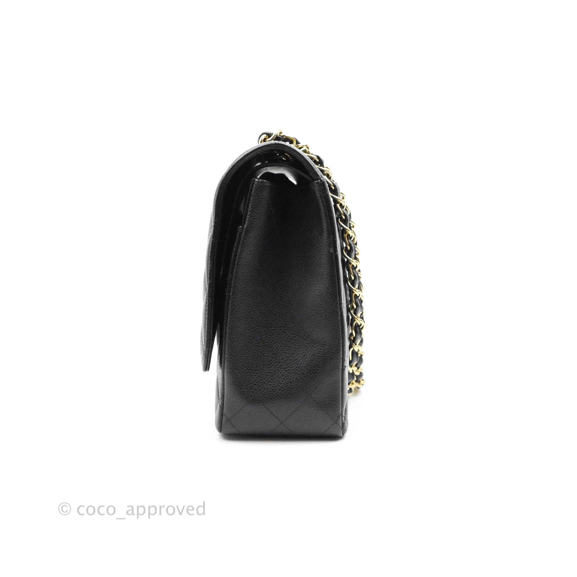 Chanel Classic Double Flap Maxi Bag in Black Caviar Leather with Gold Hardware - Luxury Handbag for Women, Perfect for Work, Evening Events & Special Occasions