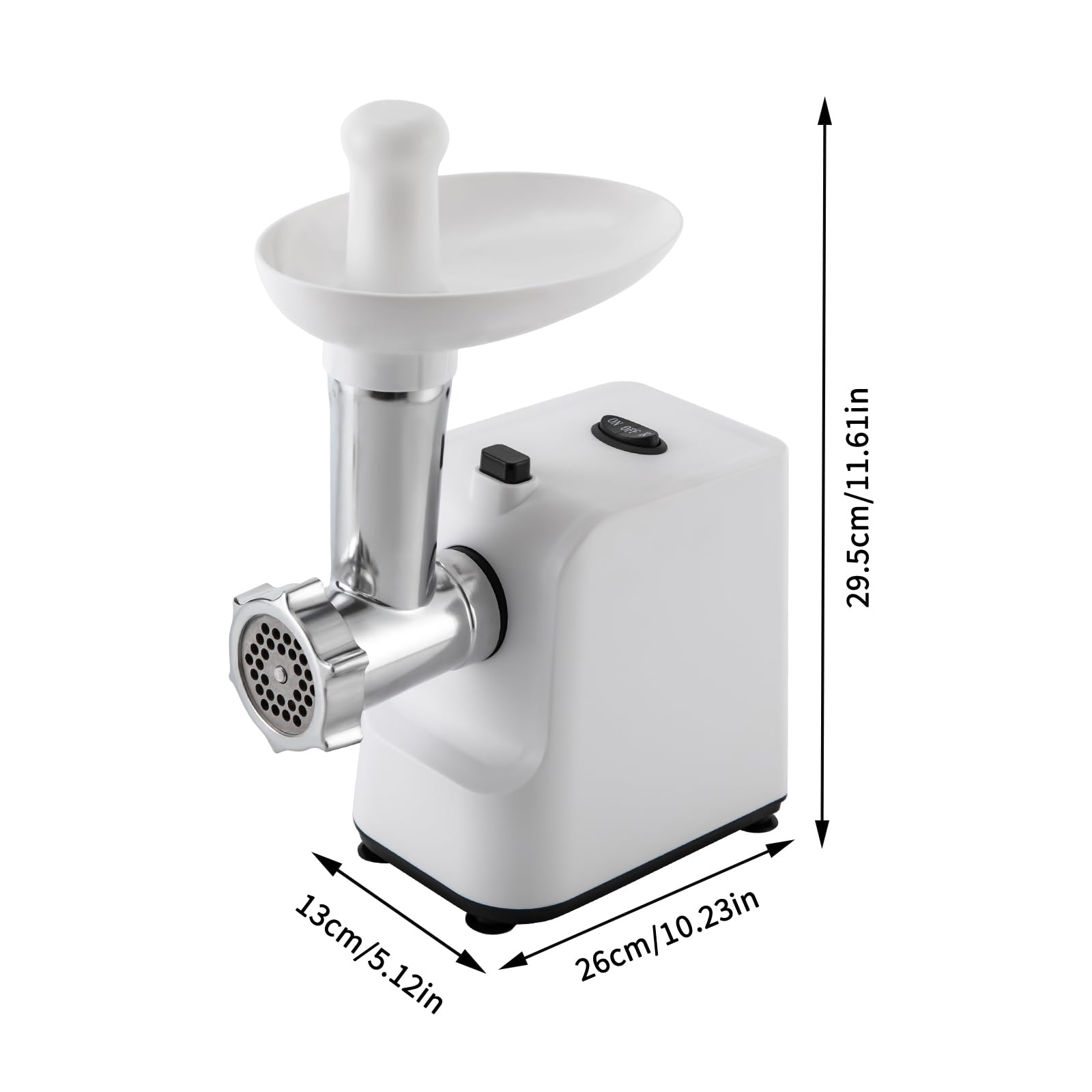 Electric Meat Grinder - Heavy Duty Stainless Steel Sausage Stuffer with 3 Grinding Plates & Attachments | Perfect for Home Kitchen & Commercial Use | Great for Ground Beef, Sausage Making & Food Prep