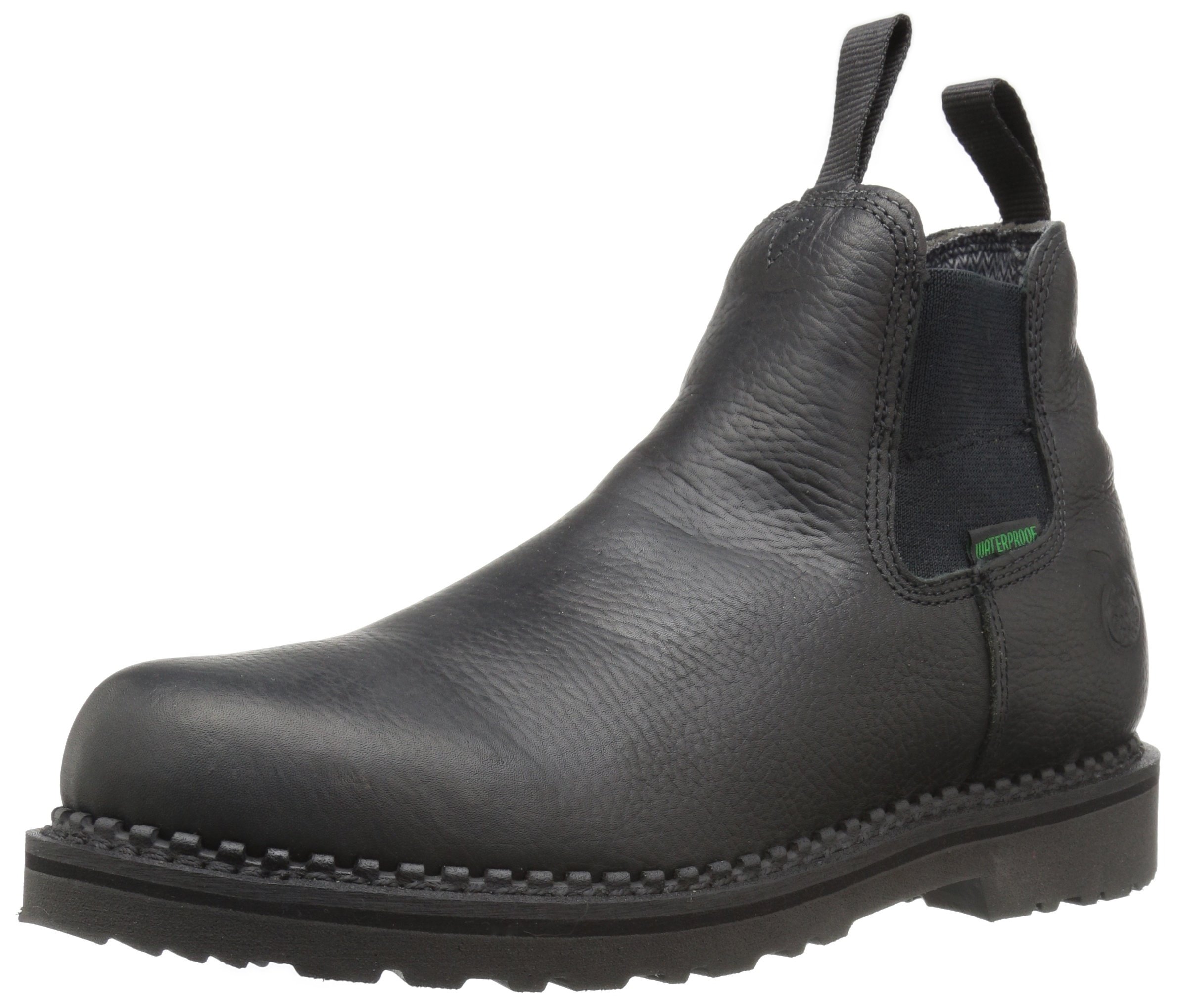 Georgia Unisex Mid Calf Boots GB00084 - Waterproof Black Leather Ankle Boots for Men & Women | Perfect for Hiking, Work & Winter Fashion