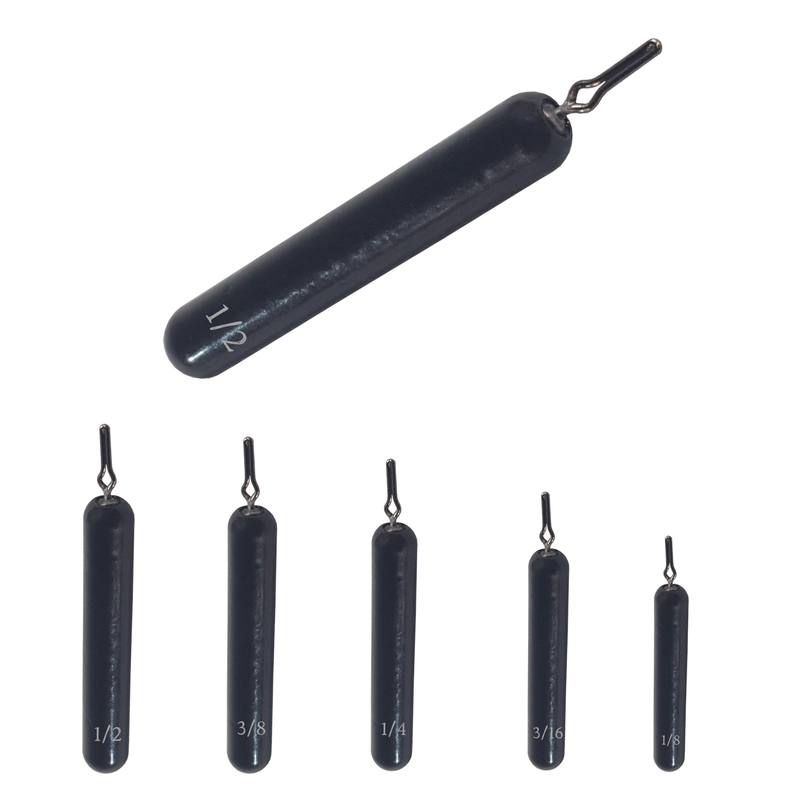 Reaction Tackle Tungsten Drop Shot Weights - Premium Fishing Sinkers for Bass Fishing Dropshot Rigs | Skinny Tungsten Weights with Size Stamped for Freshwater & Saltwater | Perfect for Shore Fishing, Boat Angling, and Tournament Bass Fishing