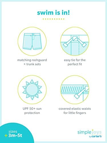 Carter's Baby Boys' Swimsuit Trunk & Rashguard Set - UPF 50+ Sun Protection Swimwear for Toddlers & Infants - Perfect for Beach, Pool & Summer Water Activities