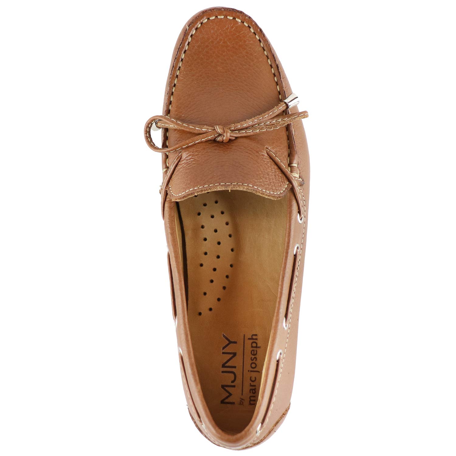 MJNY Women's Genuine Leather Driving Moccasins - Comfortable Slip-On Loafers with Tie Bow Detail for Casual Wear, Work & Travel - Lightweight Flat Shoes for Everyday Comfort