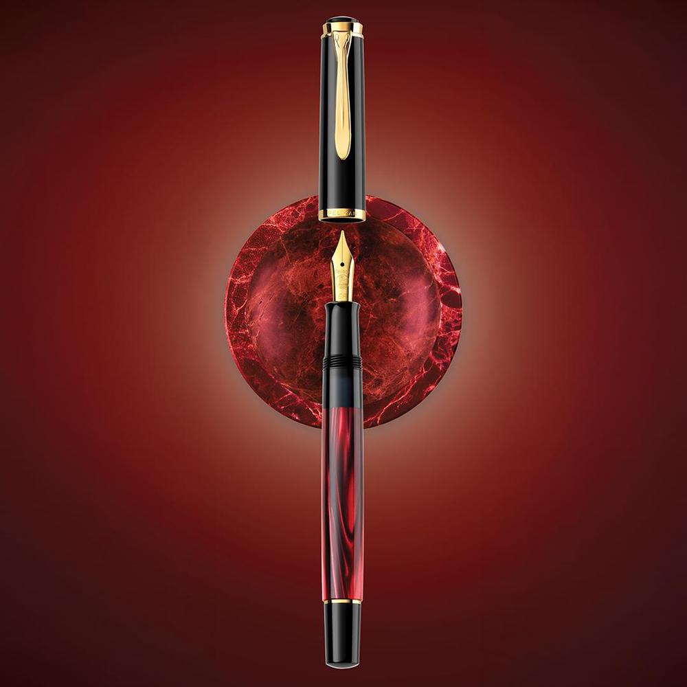 Pelikan M200 Classic Red Marbled Fountain Pen - Special Edition (2025) | Premium Writing Instrument for Collectors & Professionals | Perfect for Signature, Calligraphy & Gift Giving