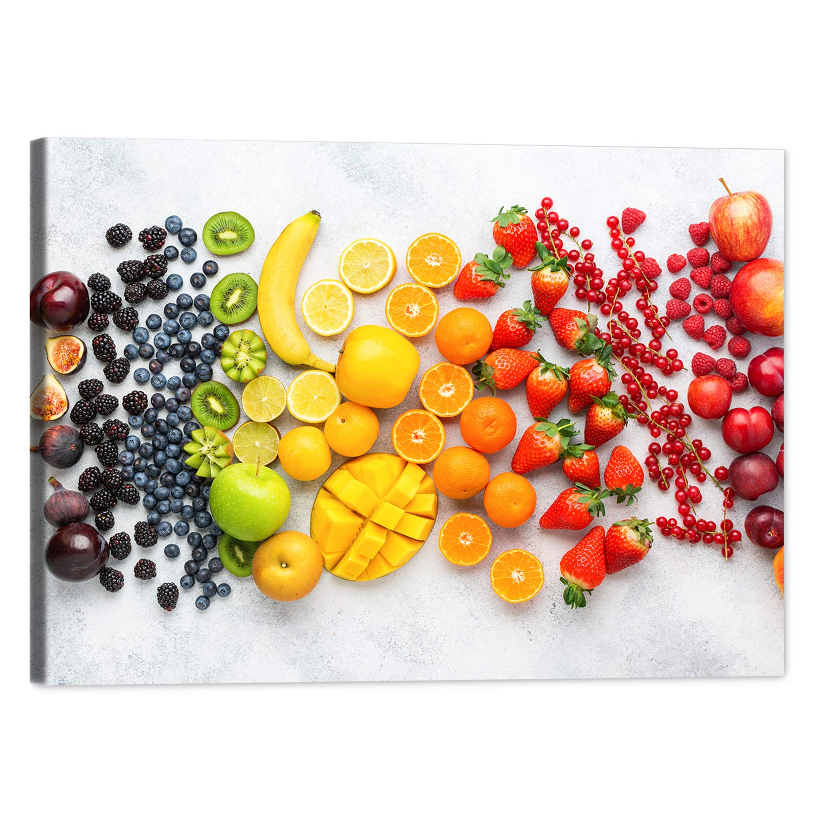 GUTTATY Kitchen Canvas Wall Art - Framed Fruit Painting for Dining Room & Home Decor, Healthy Food Artwork for Kitchen & Restaurant - Ready to Hang (28x40 Inches) - Perfect for Farmhouse, Modern & Rustic Interior Design