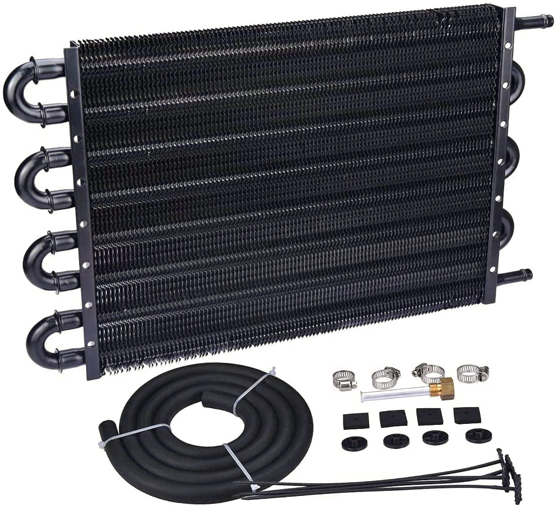 8 Row Aluminum 6AN Transmission Oil Cooler Kit with 3/8