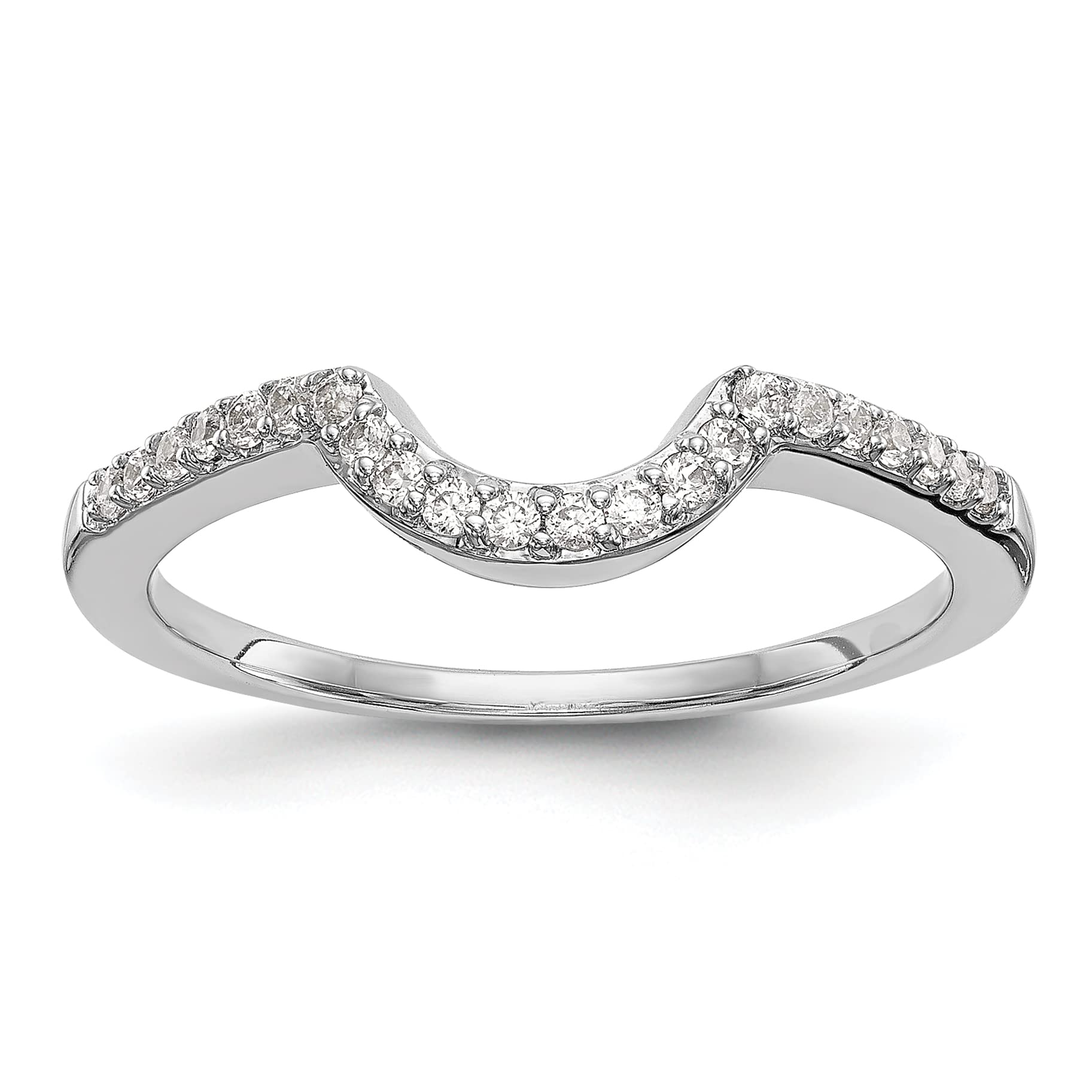 0.18ct CZ Solitaire 14K White Gold Wedding Band Ring for Women - Perfect for Engagement, Anniversary & Bridal Jewelry Gifts