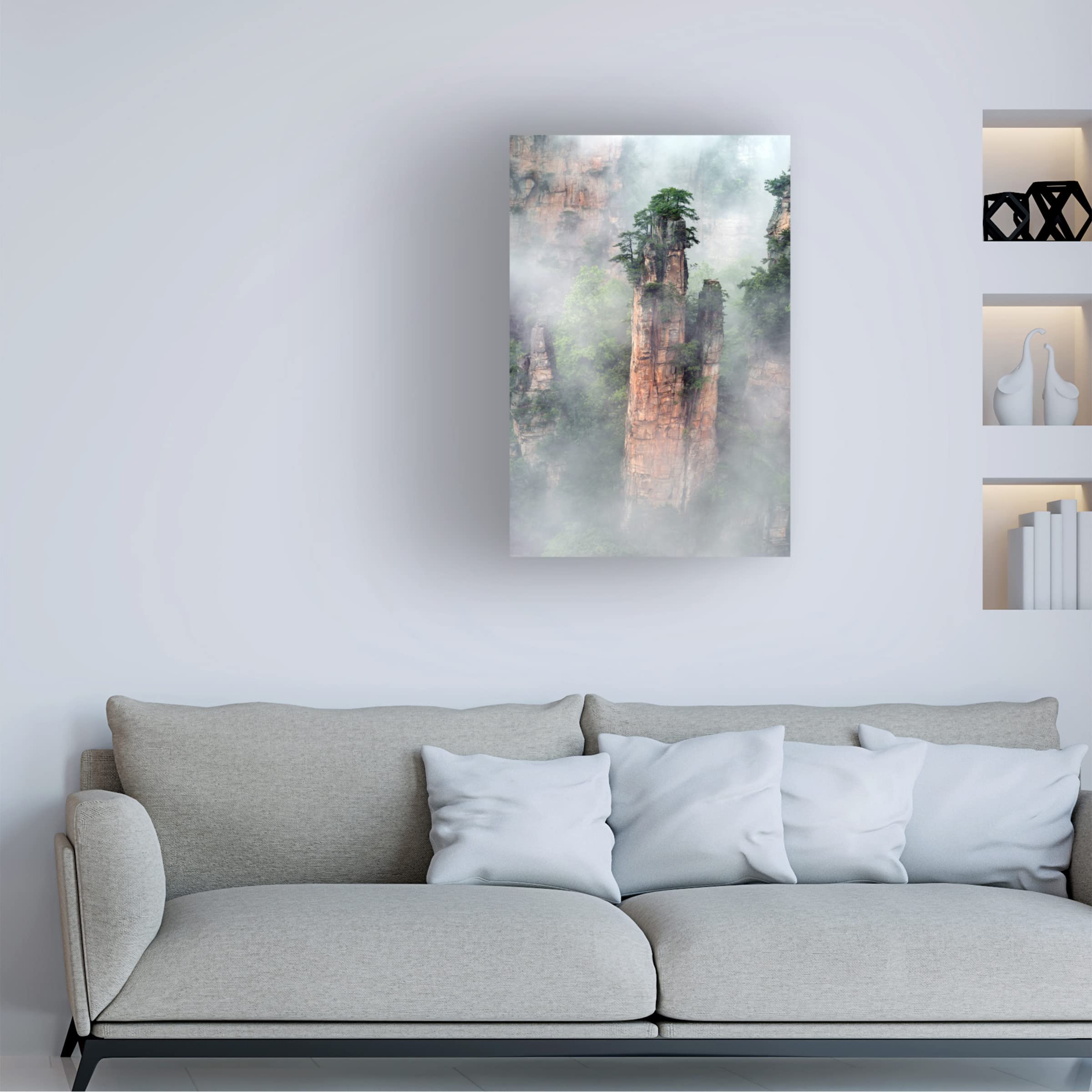Trademark Fine Art 'Zhangjiajie' Landscape Canvas Print by Hua Zhu - Stunning Nature Wall Art for Living Room, Bedroom & Office Decor