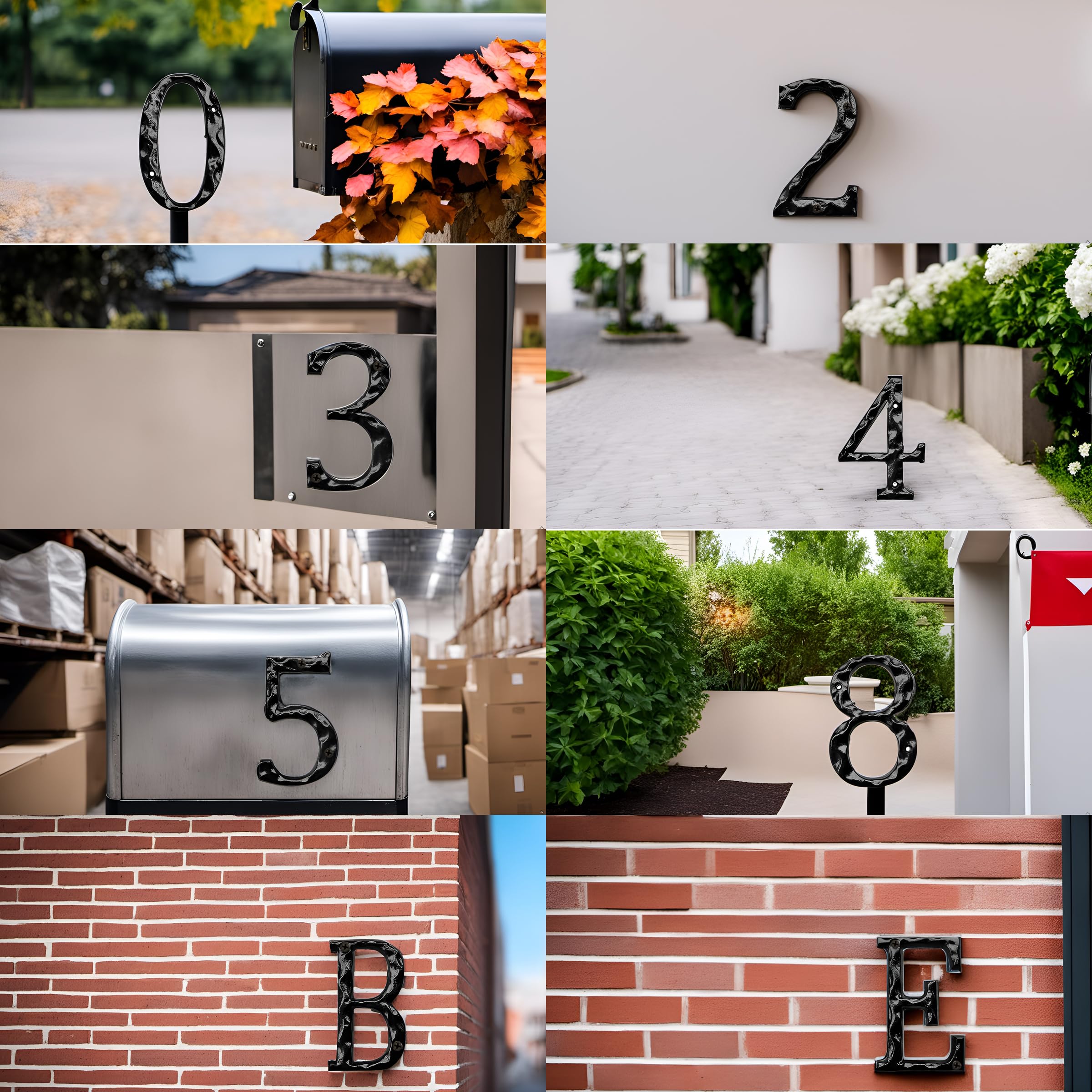 5.5 Inch Black Cast Iron House Numbers - Rustic Metal Mailbox Address Plaque for Outdoor Home Decor, Farmhouse Style, Front Door & Garden Signage