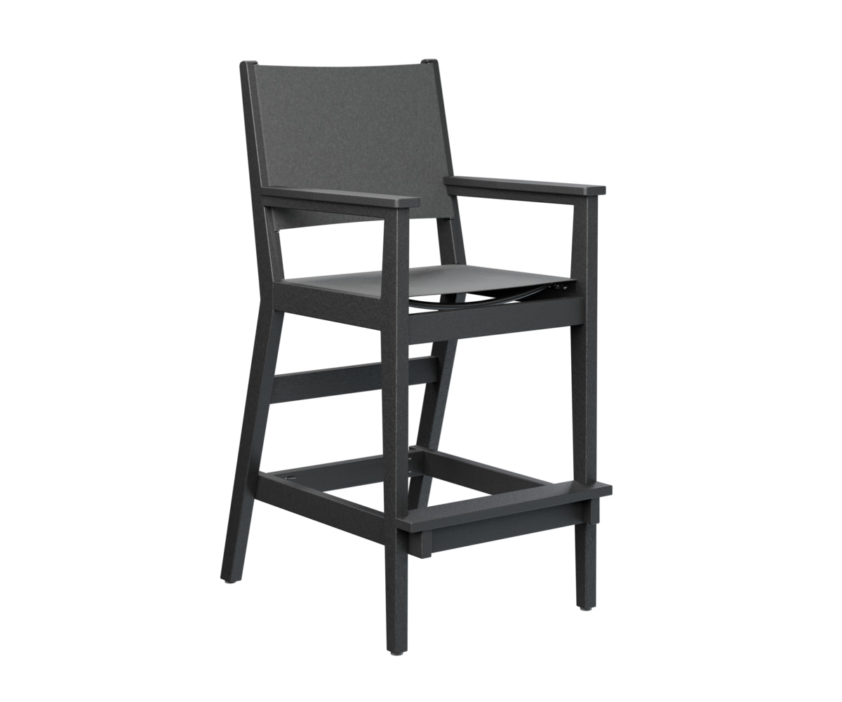 Berlin Gardens Mayhew Sling Bar Arm Chair - Outdoor Patio Furniture for Backyard, Poolside & Garden Relaxation - Durable Wicker & Aluminum Frame - All-Weather Resistant