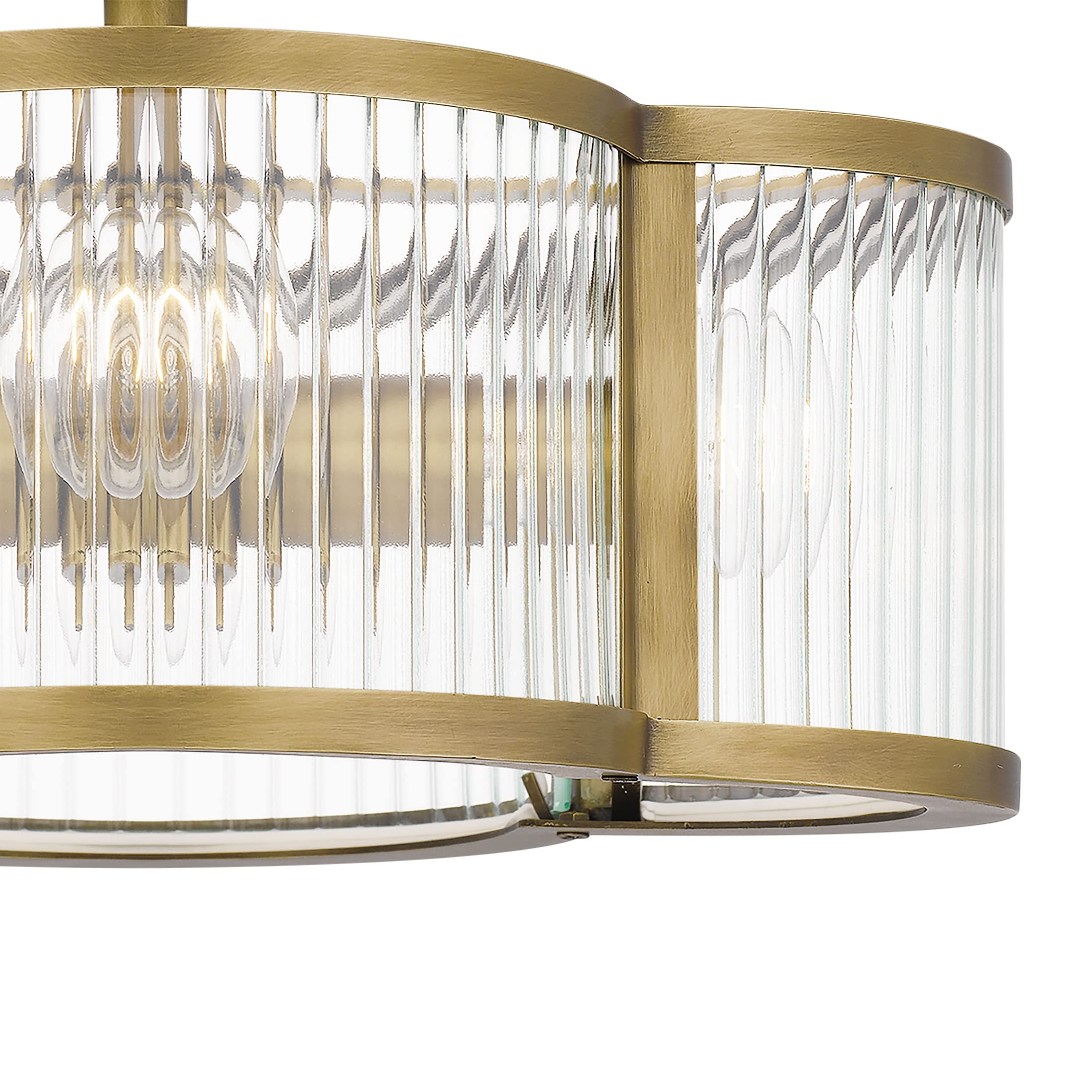Quoizel Aster 4-Light Weathered Brass Semi Flush Mount Ceiling Light Fixture - Modern Adjustable Chandelier with Resin Construction for Sloped Ceilings - Perfect for Living Room, Bedroom, Dining Room & Hallway Lighting