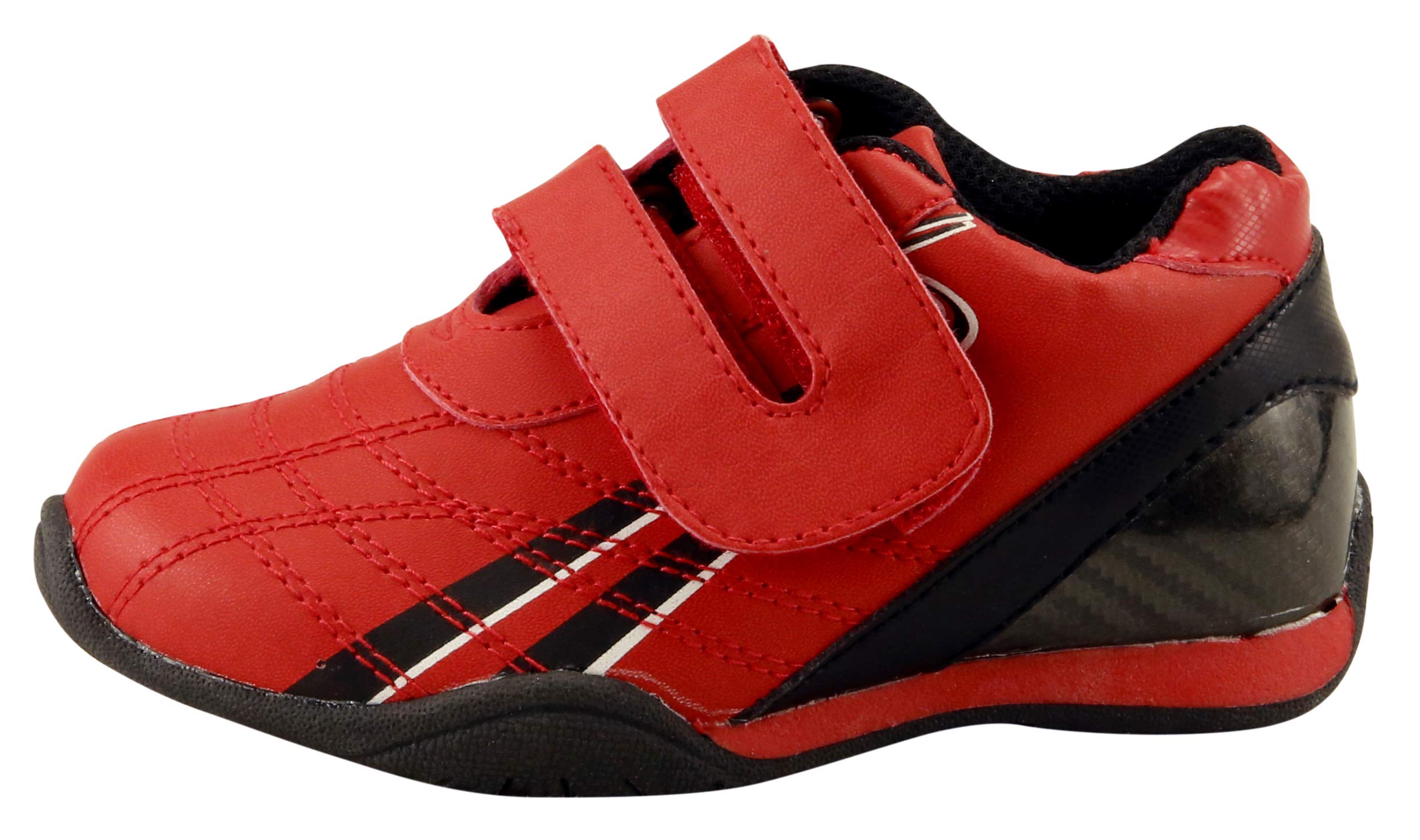 Boys' Double Strap Racing Sneakers for Toddlers & Kids - Lightweight Athletic Shoes for Running, Playground & Daily Wear