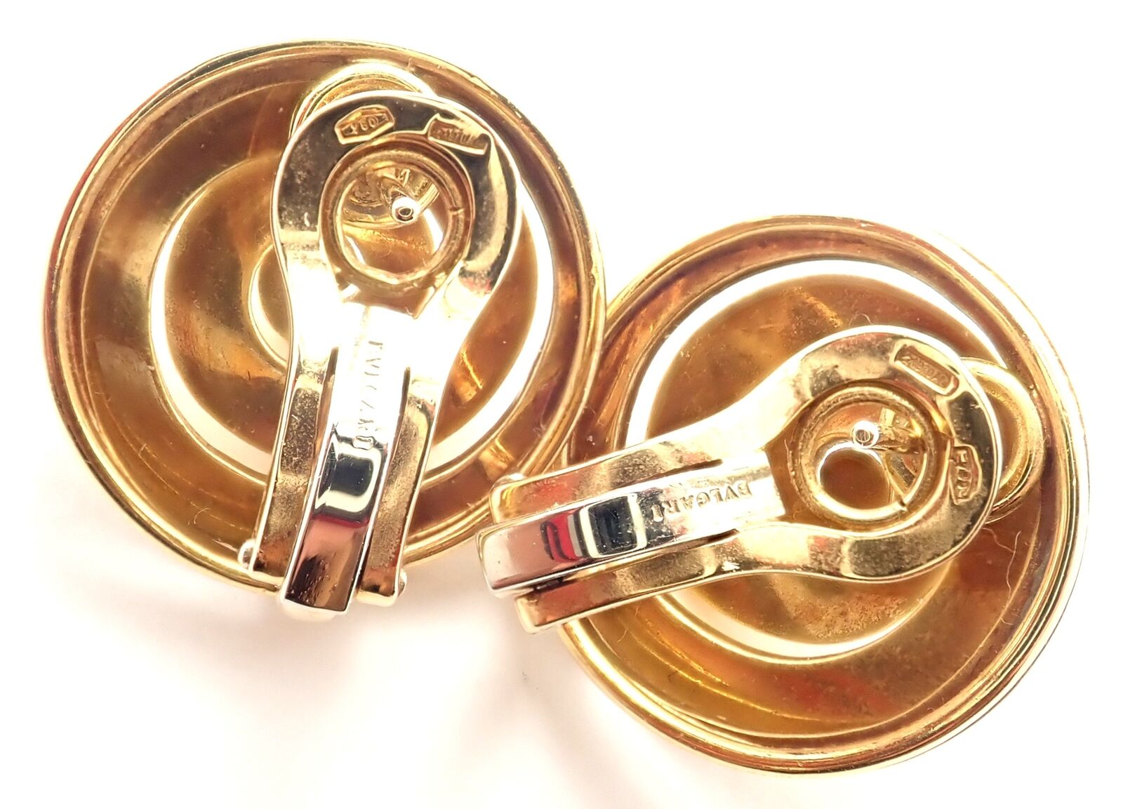 Authentic Vintage BULGARI BULGARI 18k Yellow Gold Swirl Earrings - Luxury Italian Jewelry for Women, Perfect for Weddings & Special Occasions