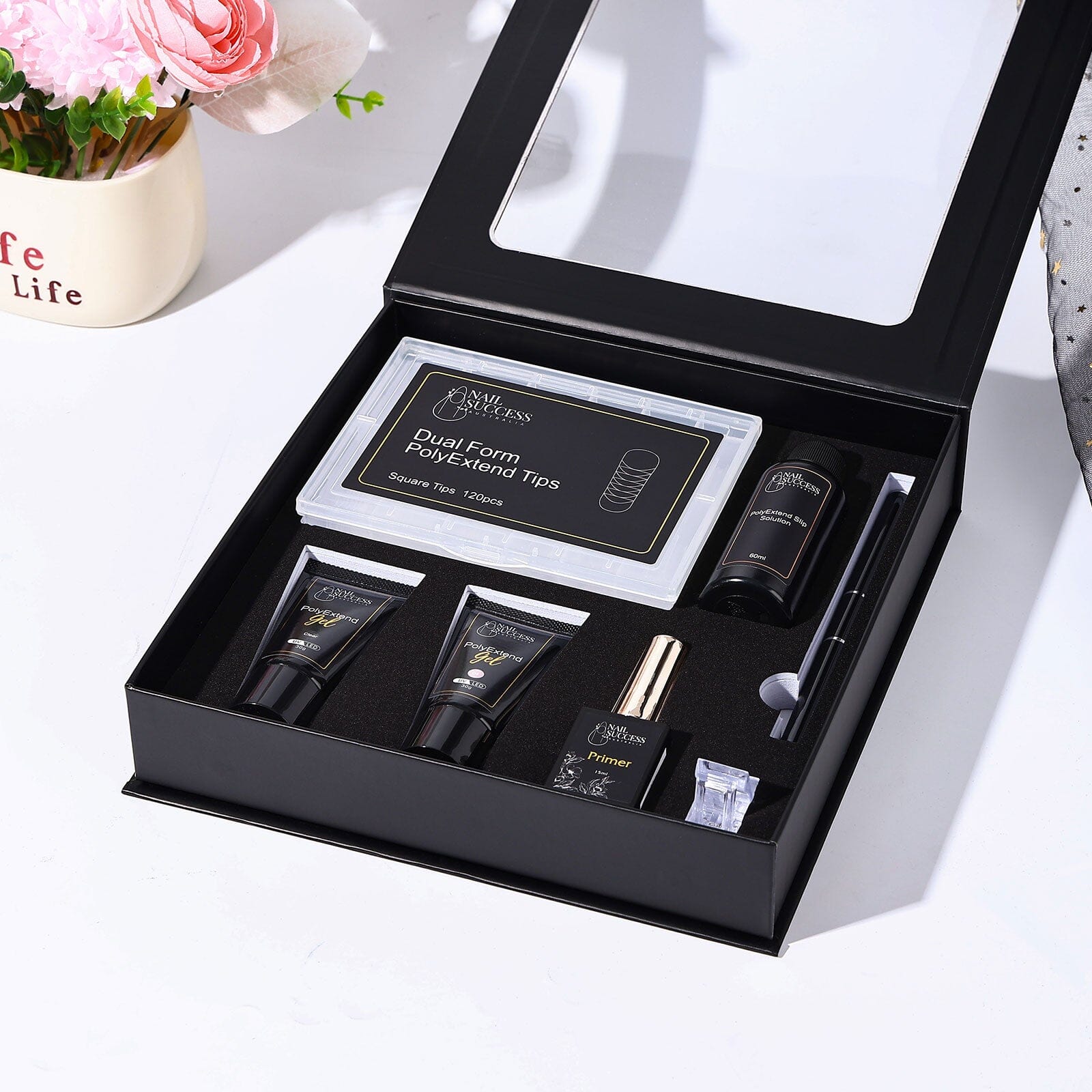 PolyGel Nail Kit with 80W LED UV/Lamp - Professional DIY Gel Manicure Set for Strong & Long-Lasting Nails - Perfect for Home, Salon & Nail Art Enthusiasts