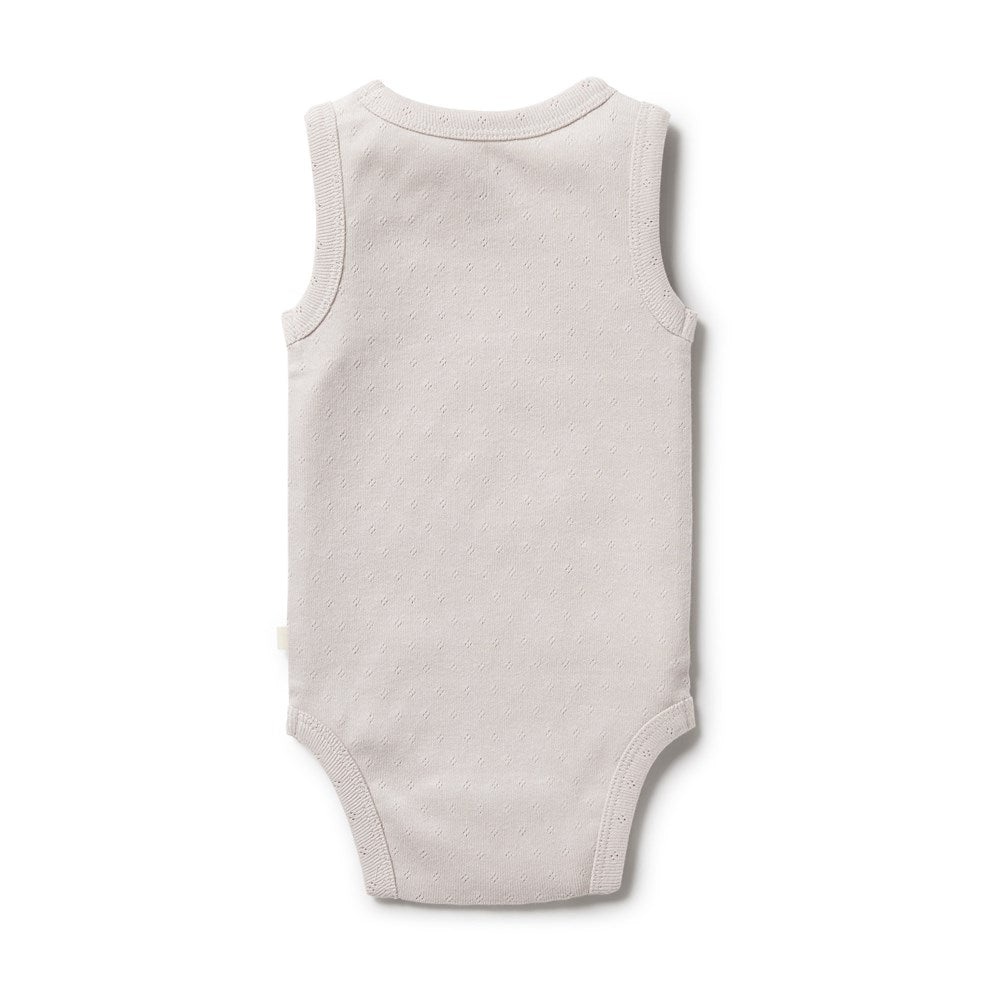 Organic Pointelle Singlet Bodysuit for Babies - Soft Cotton Onesie with Snap Closure - Perfect for Newborns, Infants & Toddlers - Ideal for Playtime, Sleepwear & Everyday Comfort