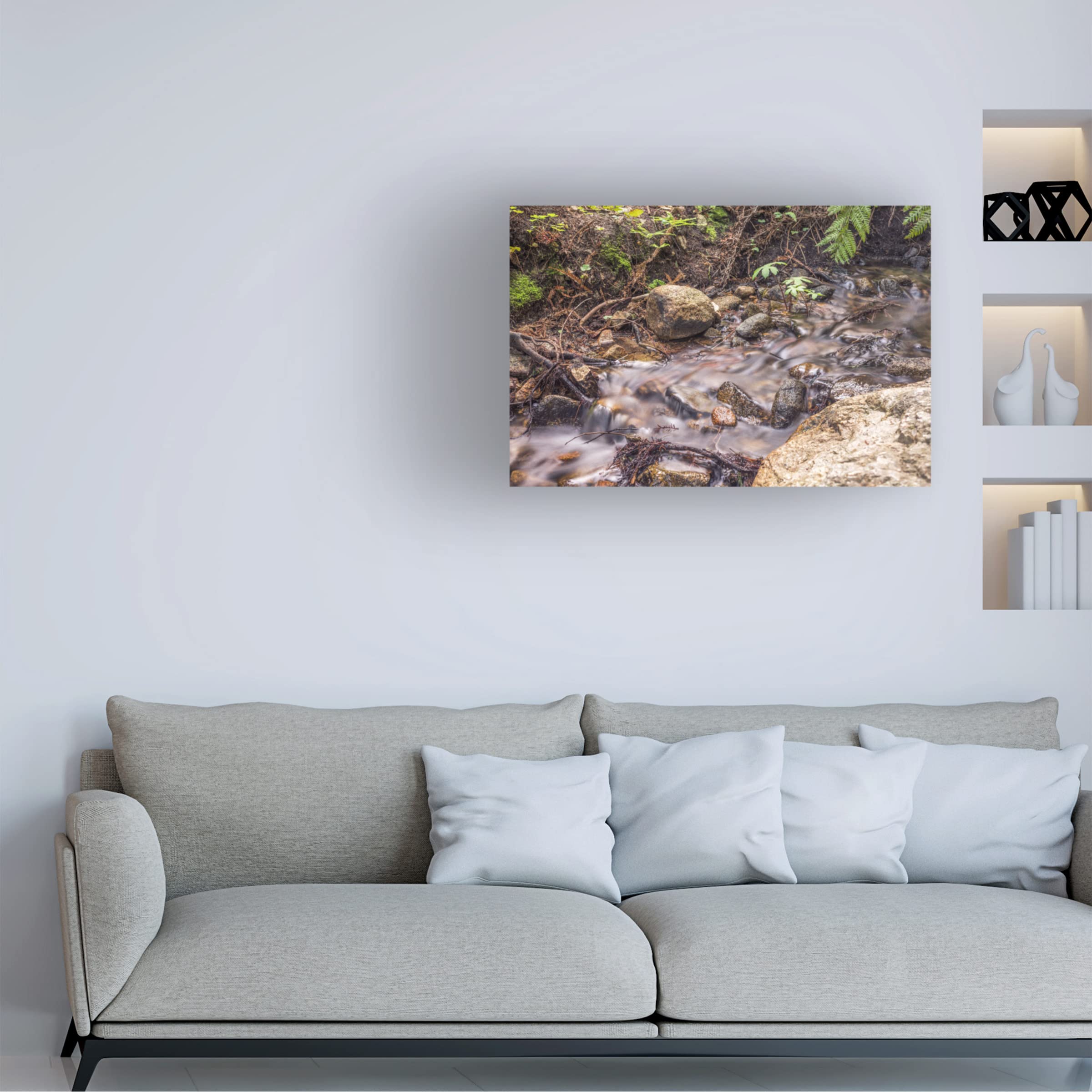 Joseph S Giacalone 'Delicate Creek' 16x24 Canvas Wall Art Print - Landscape Nature Painting for Living Room, Bedroom & Office Decor