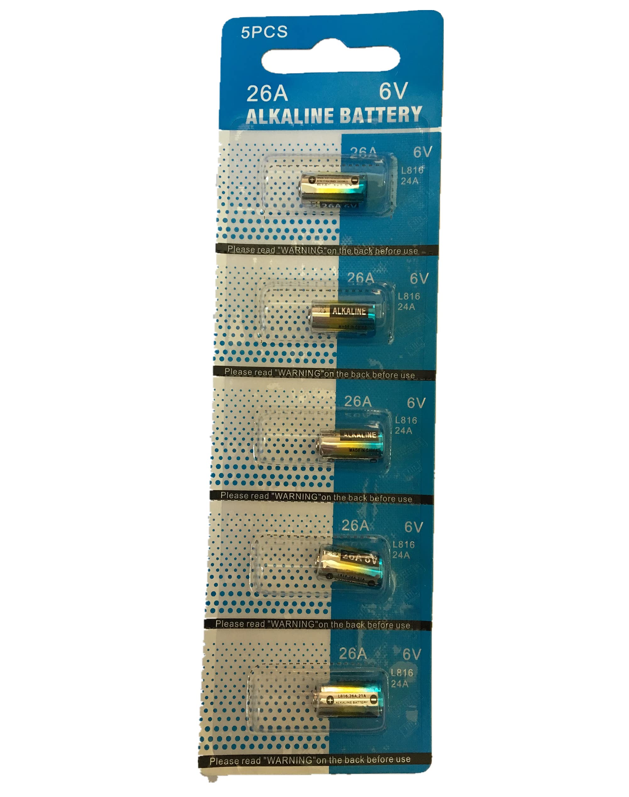 100-Pack A26 L816 6V Alkaline Batteries - 0% Mercury & Hg - Heavy Duty Long-Lasting Power for Flashlights, Toys, and Electronic Devices