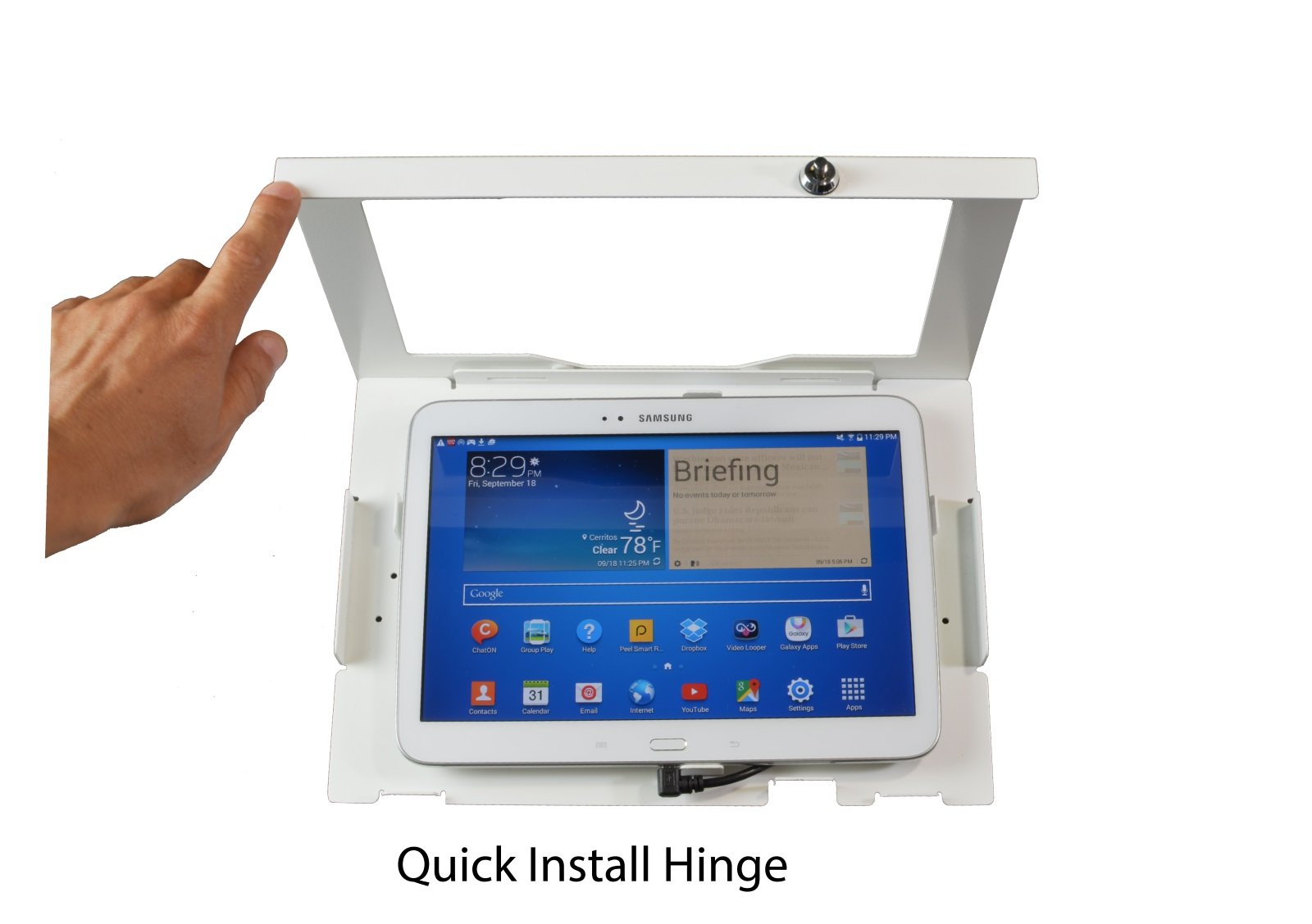 TABcare Anti-Theft Security Locking Metal Enclosure for Dell Latitude 5285/5290 - VESA Wall Mount Kiosk Case (White) - Perfect for Retail POS Systems, Store Displays & Public Kiosk Security