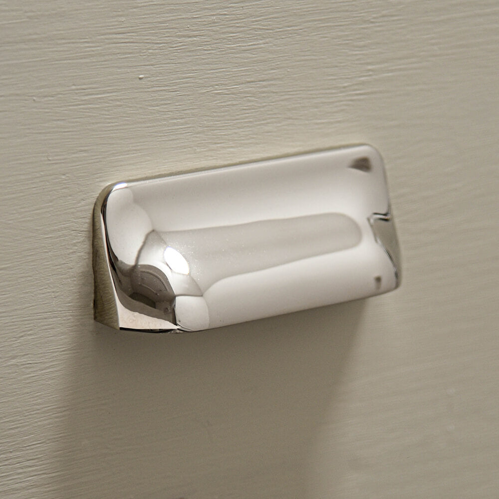 Polished Nickel Hudson Drawer Handle - Vintage Cabinet Pulls for Kitchen & Bathroom - 3 Inch Center to Center Hole Spacing - Perfect for Furniture, Cabinets, Dressers & Home Decor